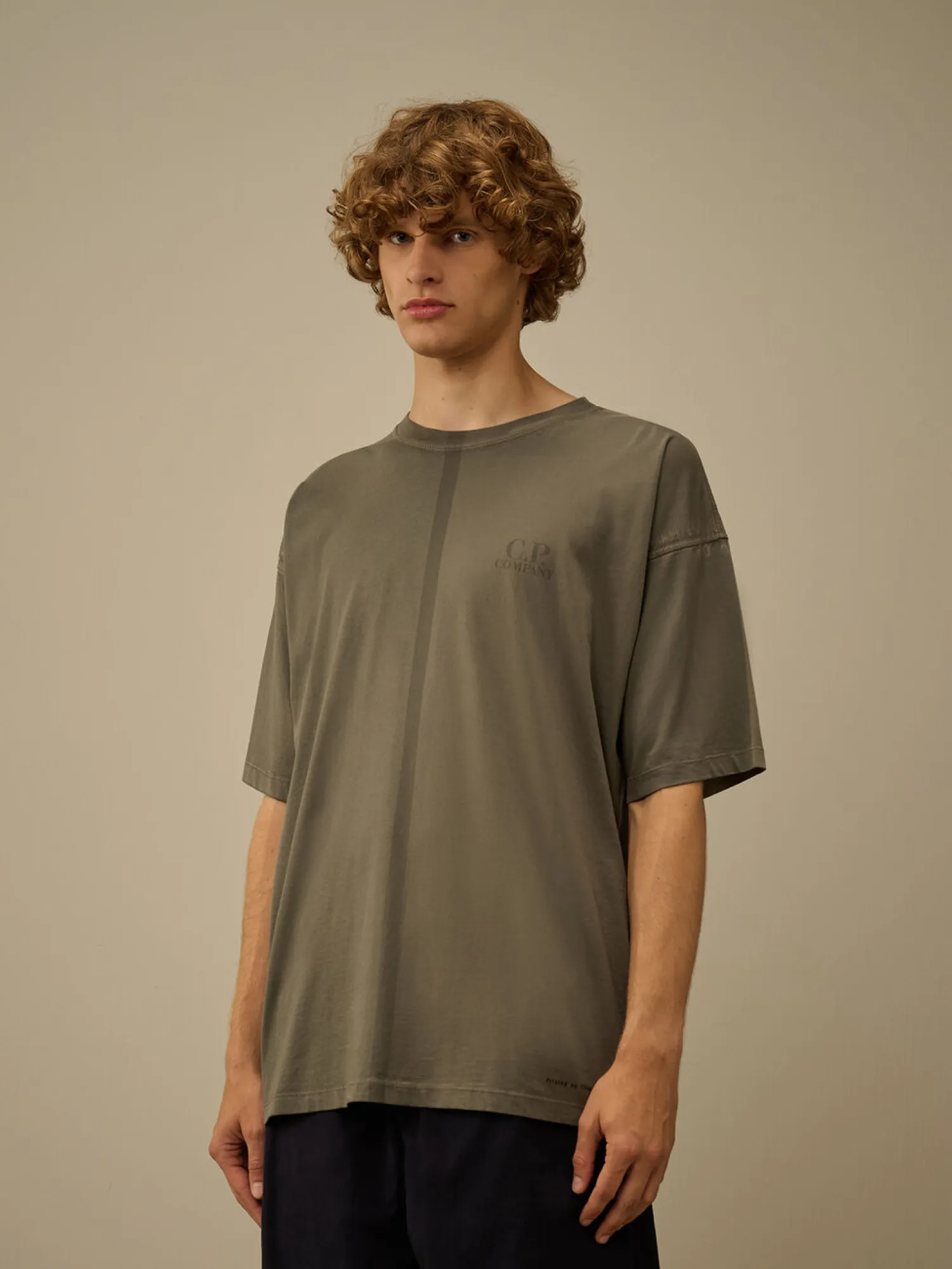 Футболка C.P. Company 24/1 Jersey Printed Logo Gunmetal