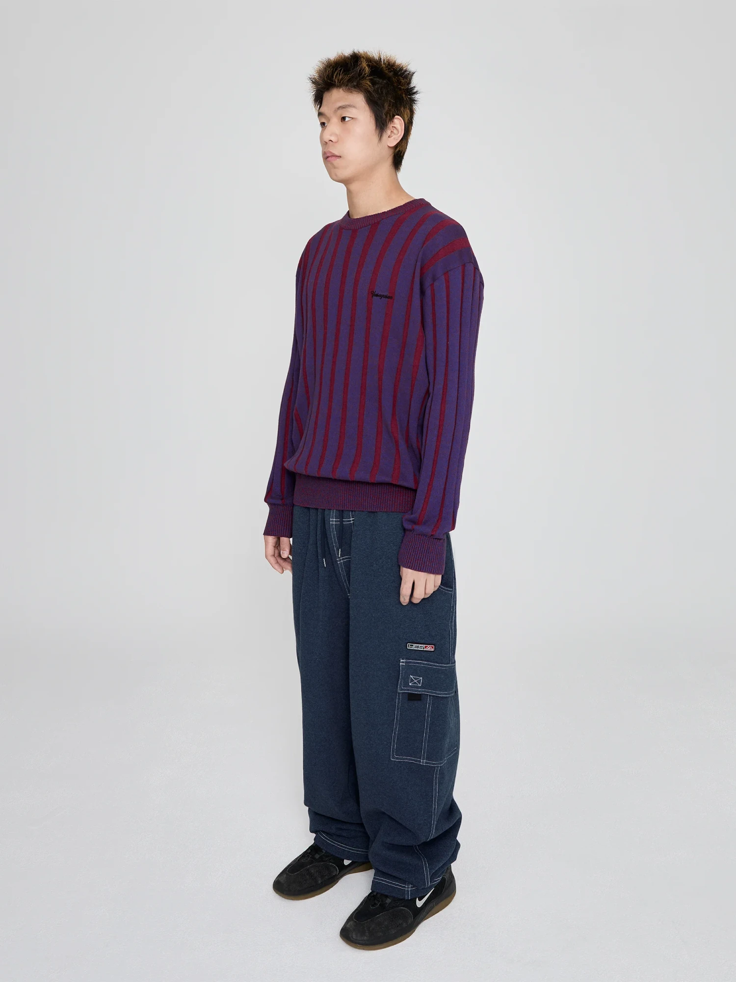Свитер YESEYESEE Stipe Knit Pullover Navy