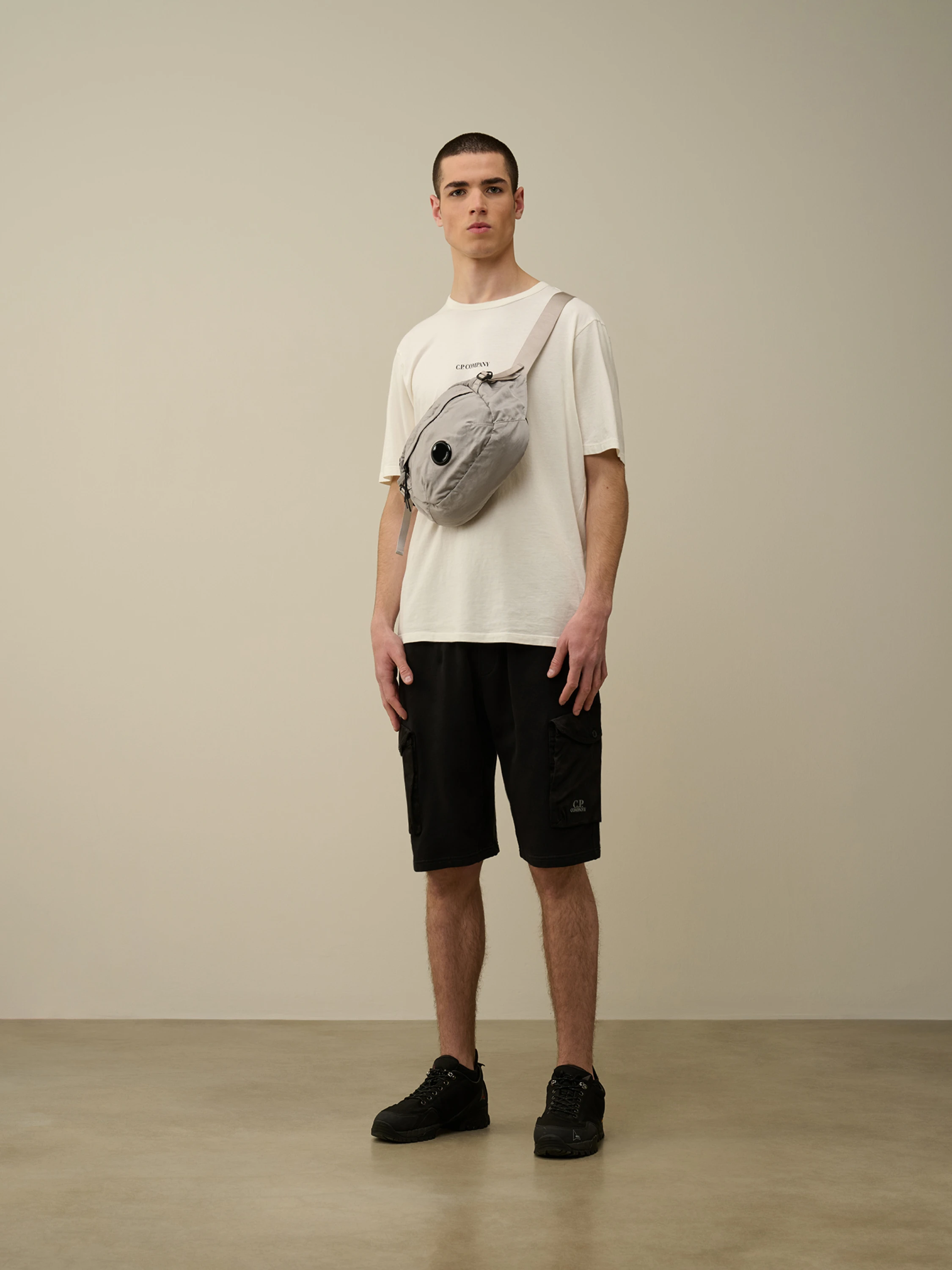 Шорты C.P. Company Cotton Fleece Mixed Cargo Black