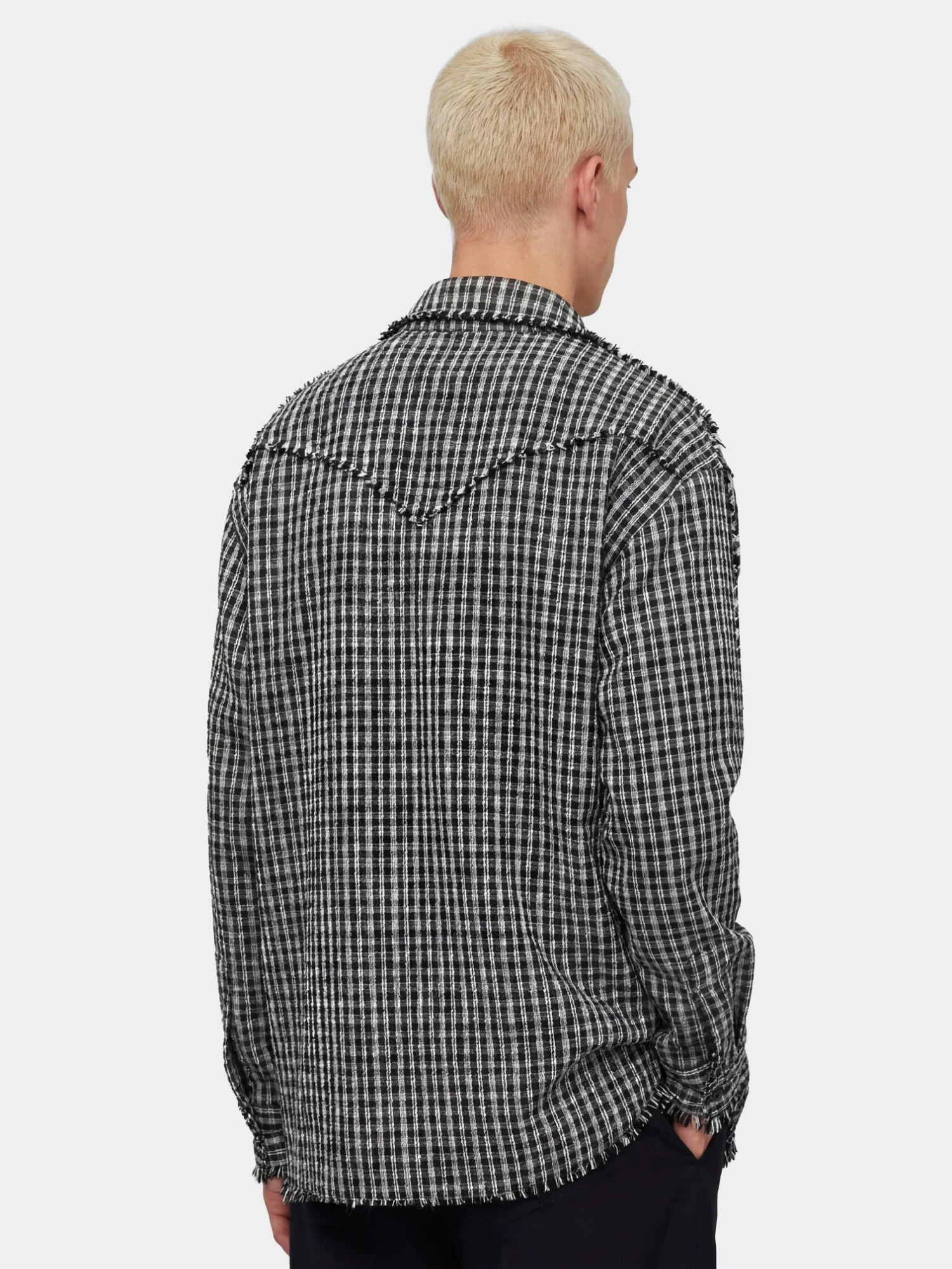 Рубашка lorenz Checked Fringe Black