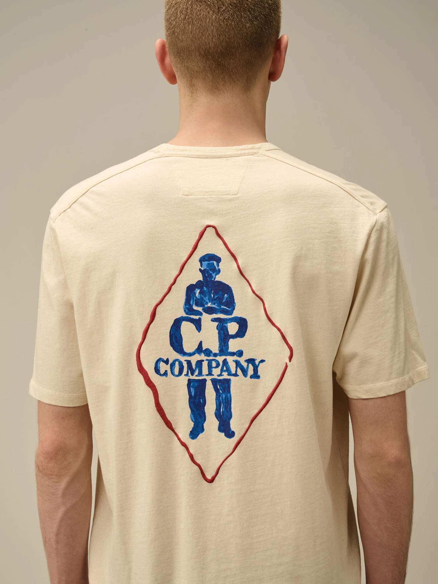 Футболка C.P. Company Natural Jersey Logo Pistachio Shell