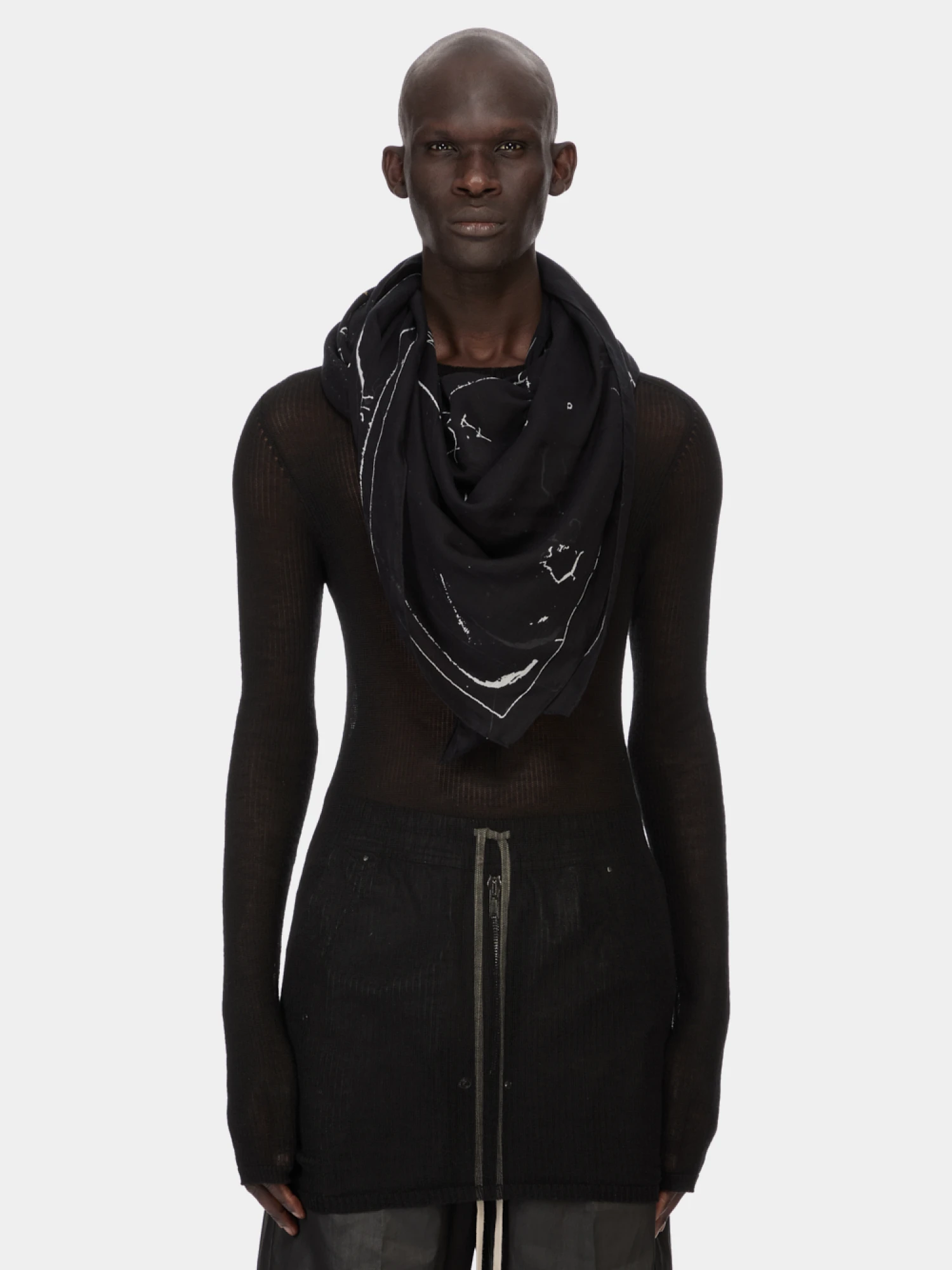 Шарф Rick Owens Pino Astro Flag Black/Milk