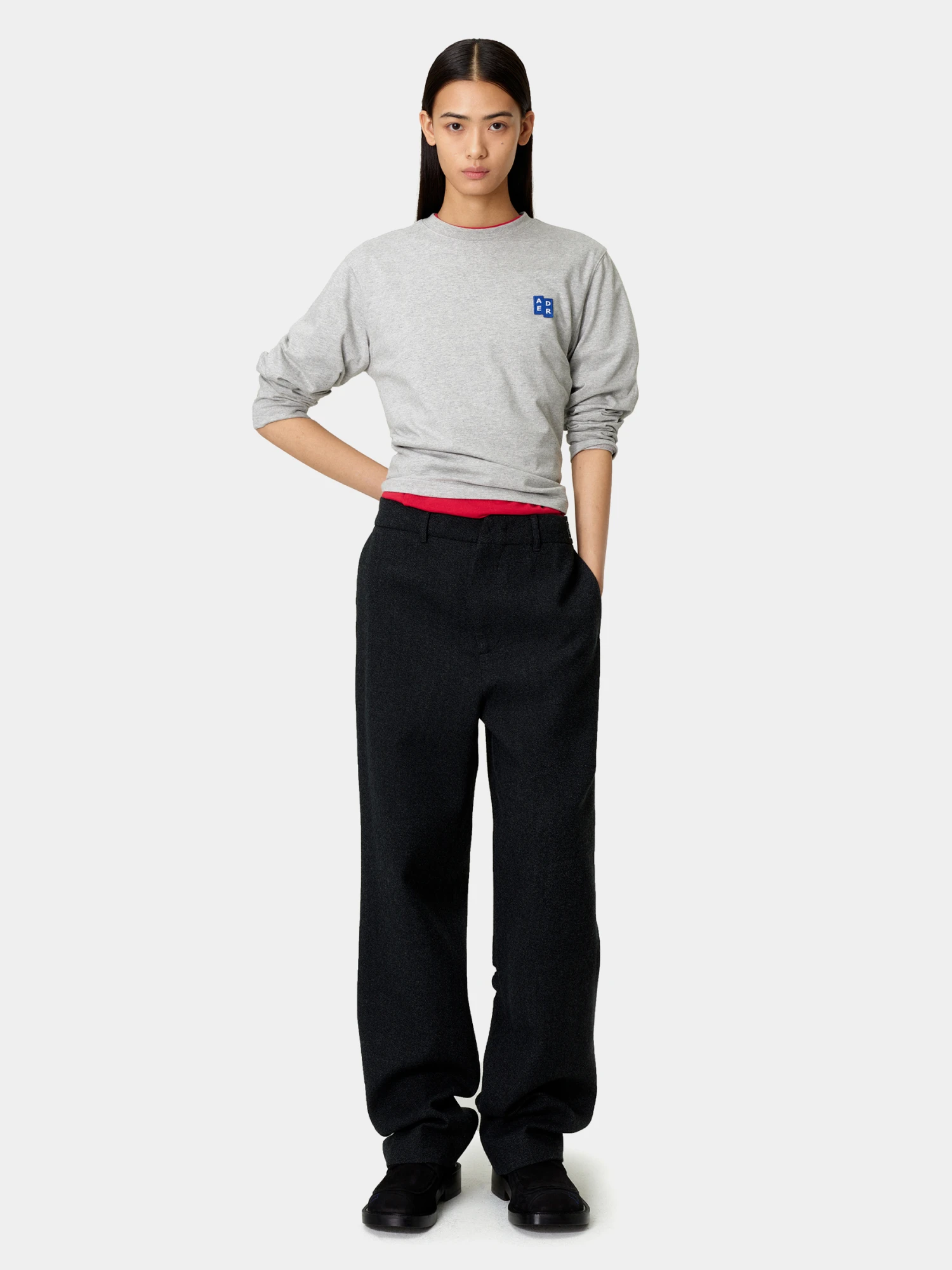 Лонгслив ADERERROR Sig; BL Tag L/S 01 Grey