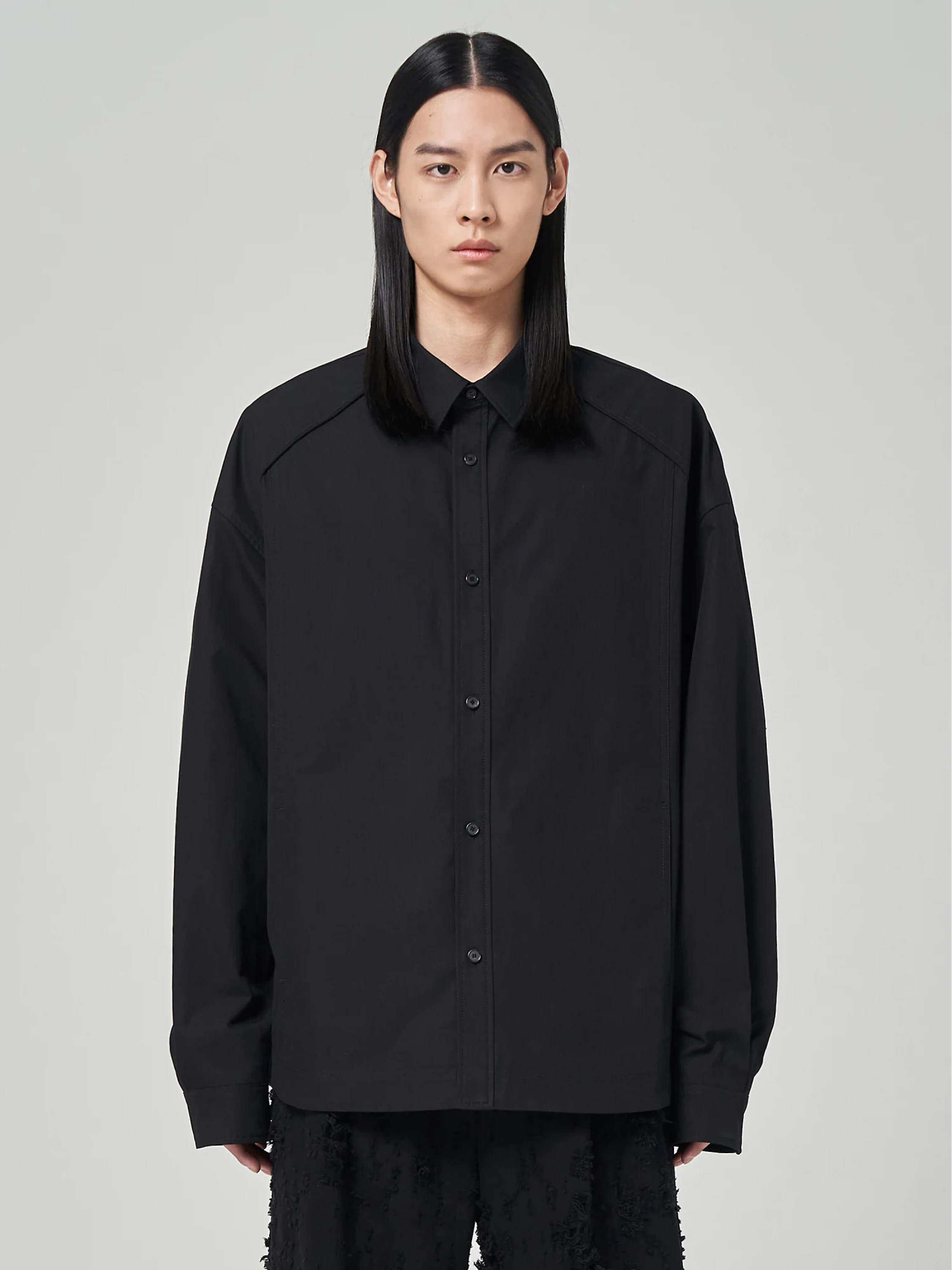 Рубашка JUUN.J Cotton Side Slit Shirt Black
