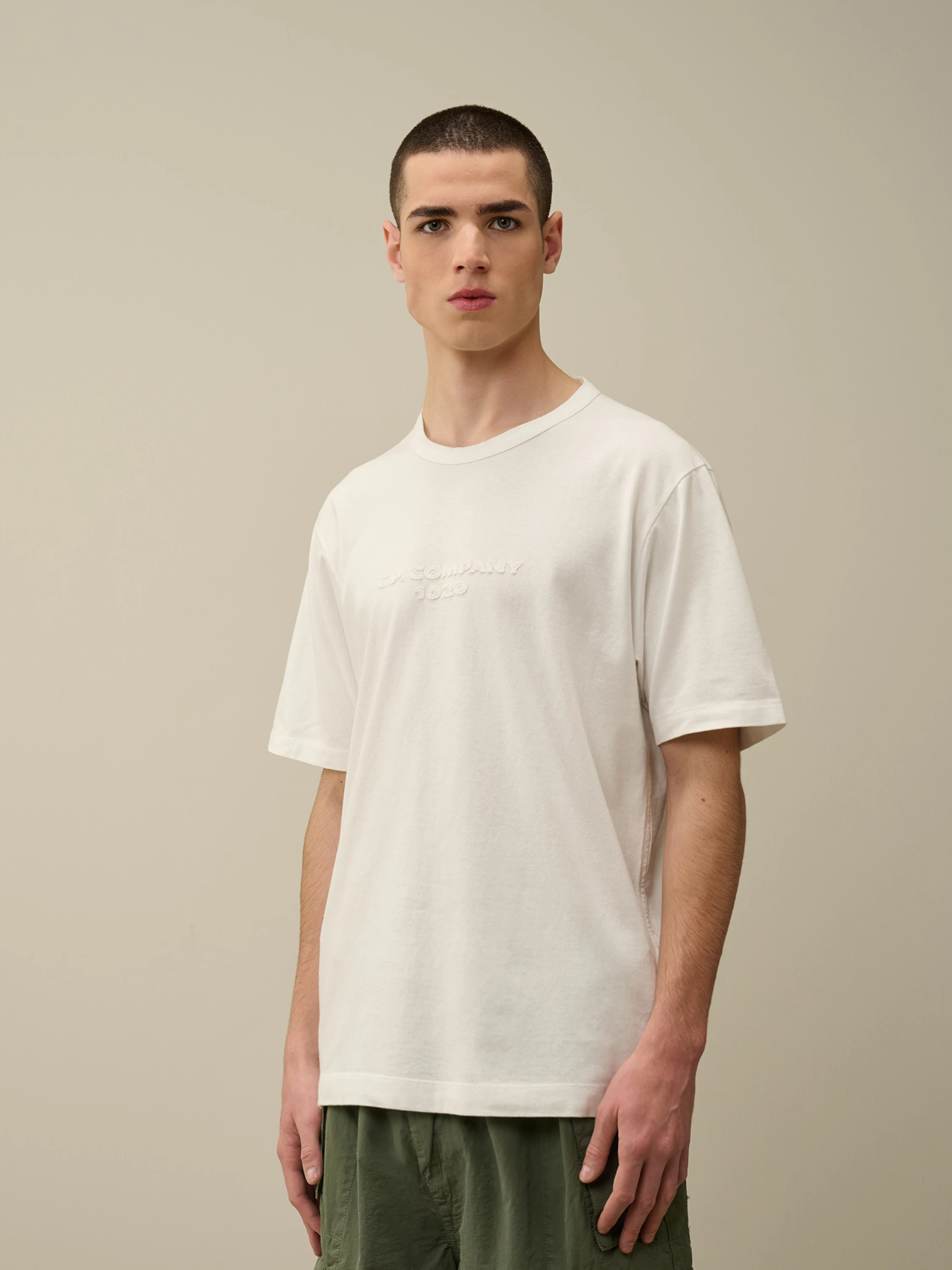 Футболка C.P. Company 1020 Jersey Logo Gauze White