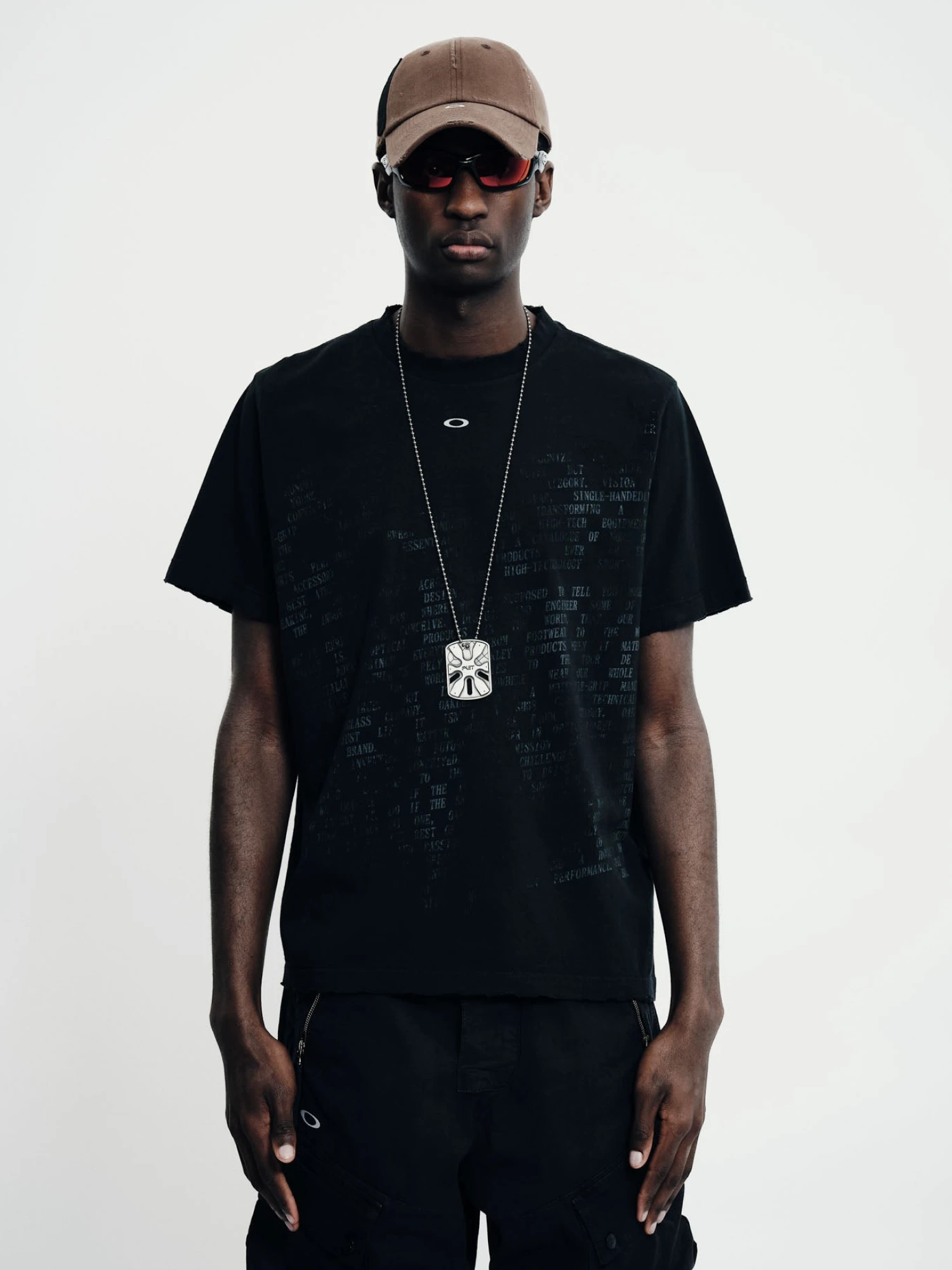 Футболка PIET x OAKLEY Nano Logo Ripped Vintage Black
