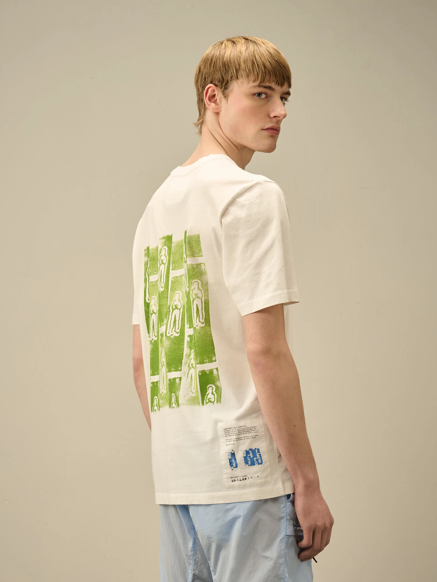 Футболка C.P. Company 24/1 Jersey Front And Back Logo Gauze White