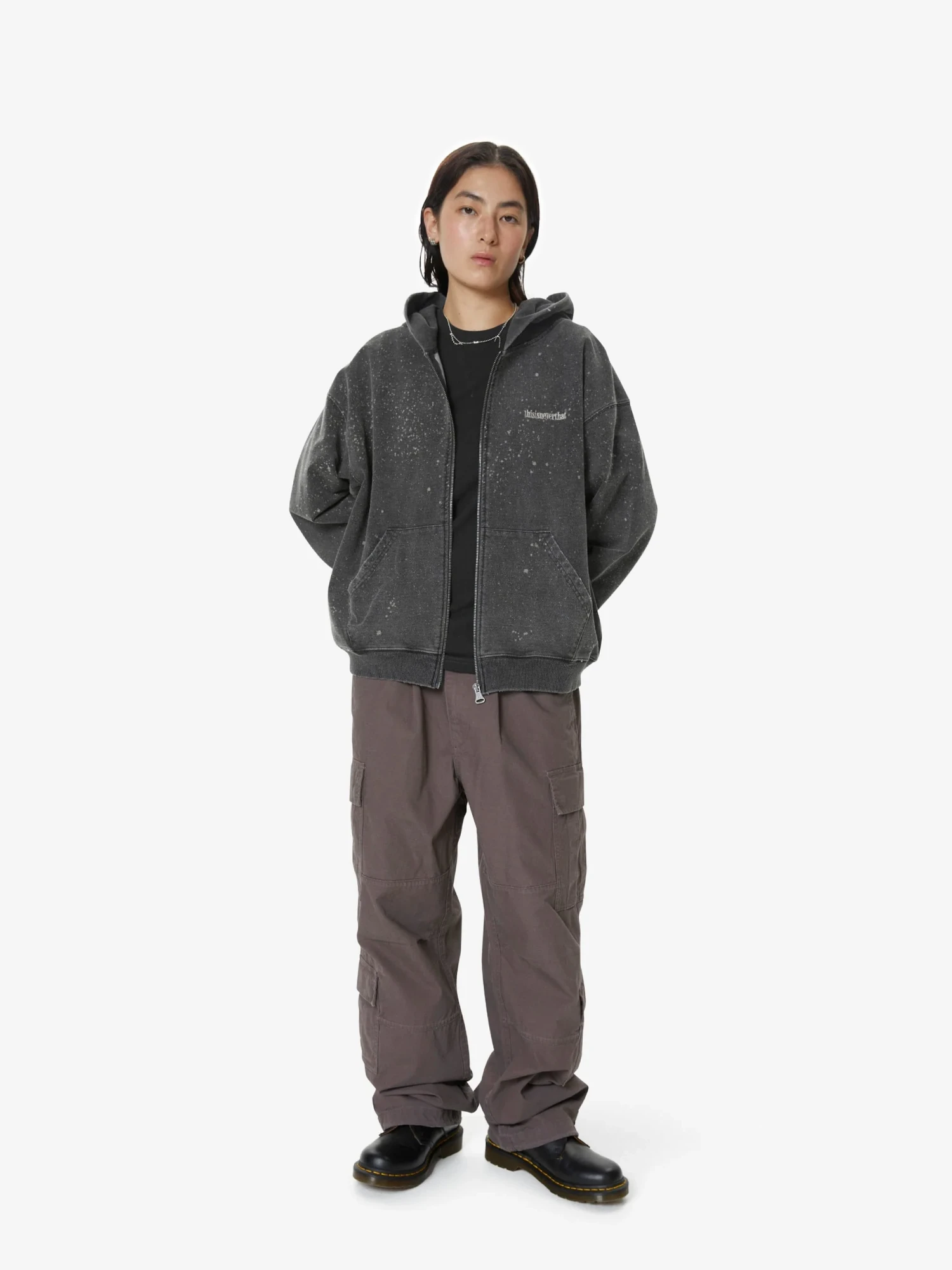 Зип-Худи thisisneverthat Indigo Dyed Zip Up Black
