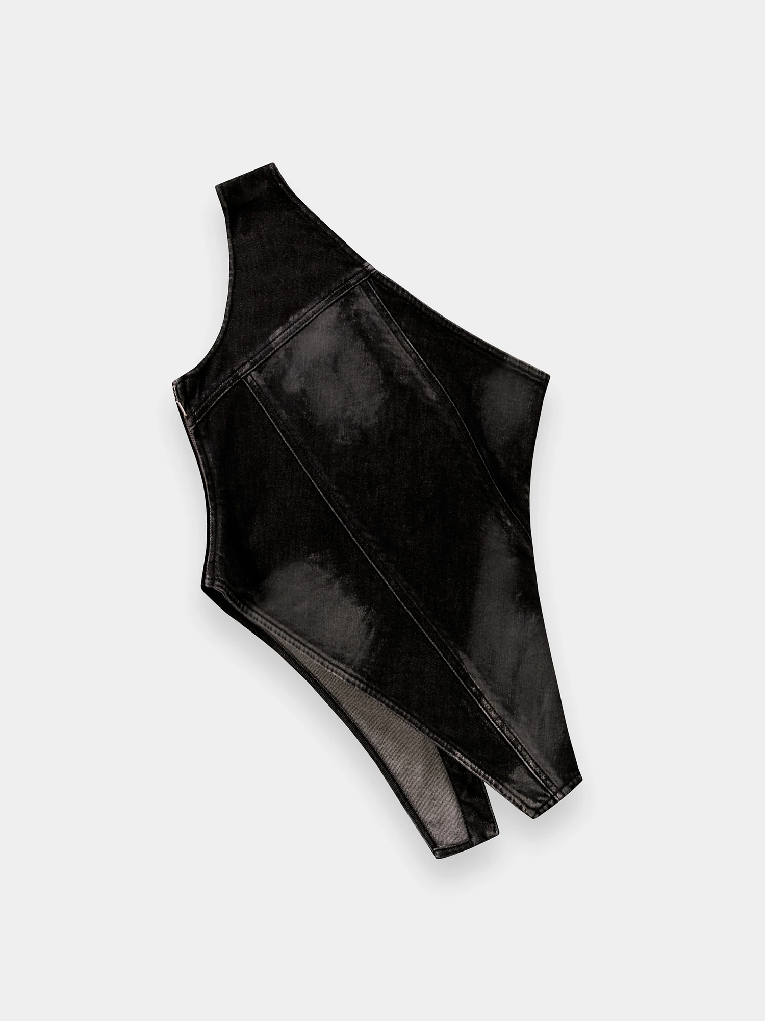 Женский топ MARRKNULL Asymmetric Denim Black