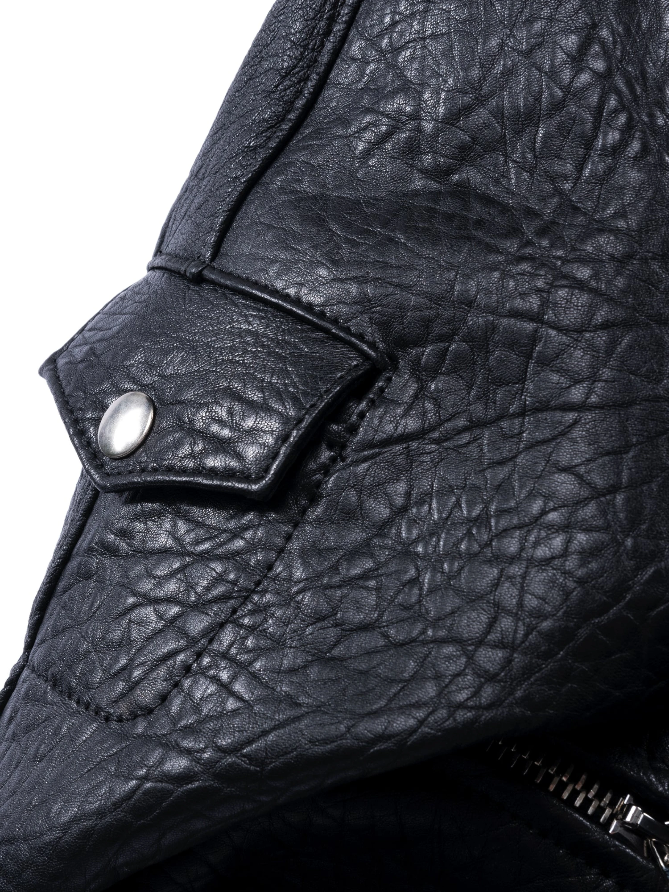 Куртка NO/FAITH STUDIOS Dried Concrete Leather Hoodie Black