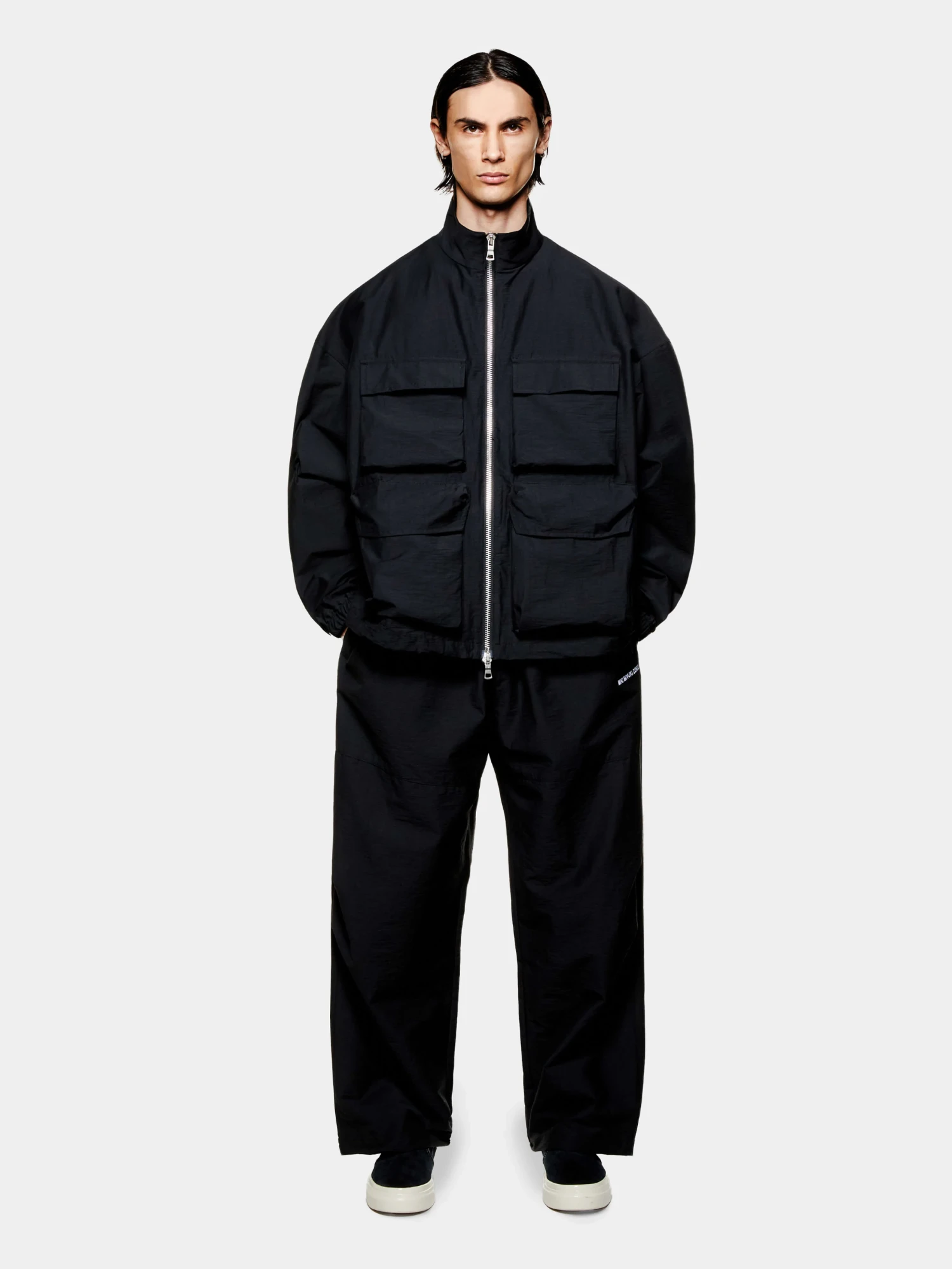 Ветровка MKI MIYUKI ZOKU Washed Cotton Nylon Track Black