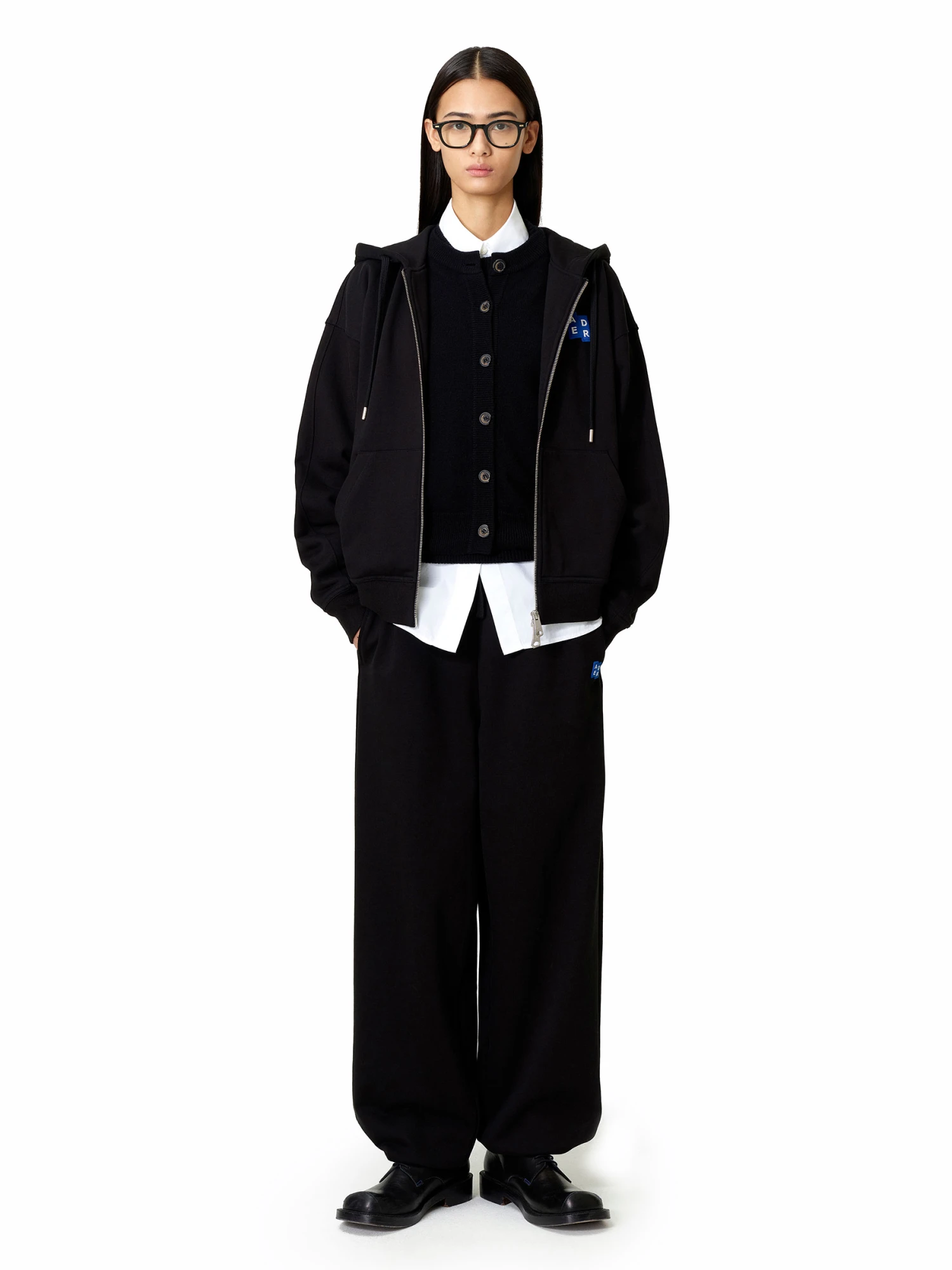 Зип-худи ADERERROR Sig; BL Tag 02 Black