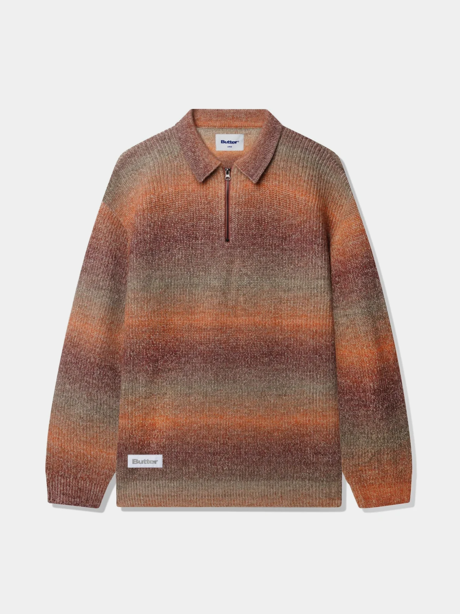 Свитер Butter Goods Beams 1/4 Zip Knit Port