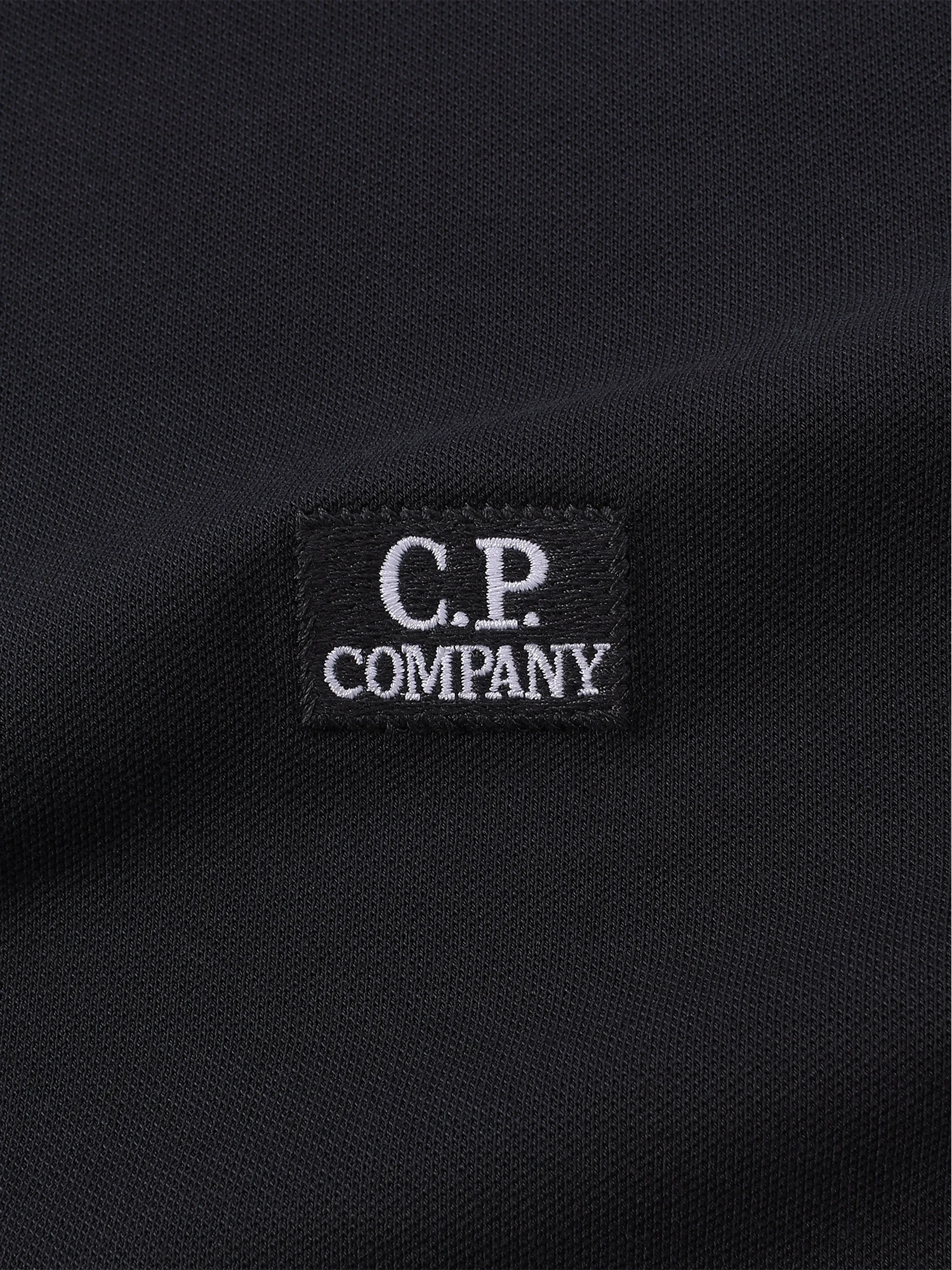 Халф-зип C.P. Company Stretch Piquet Logo Polo Black Sand