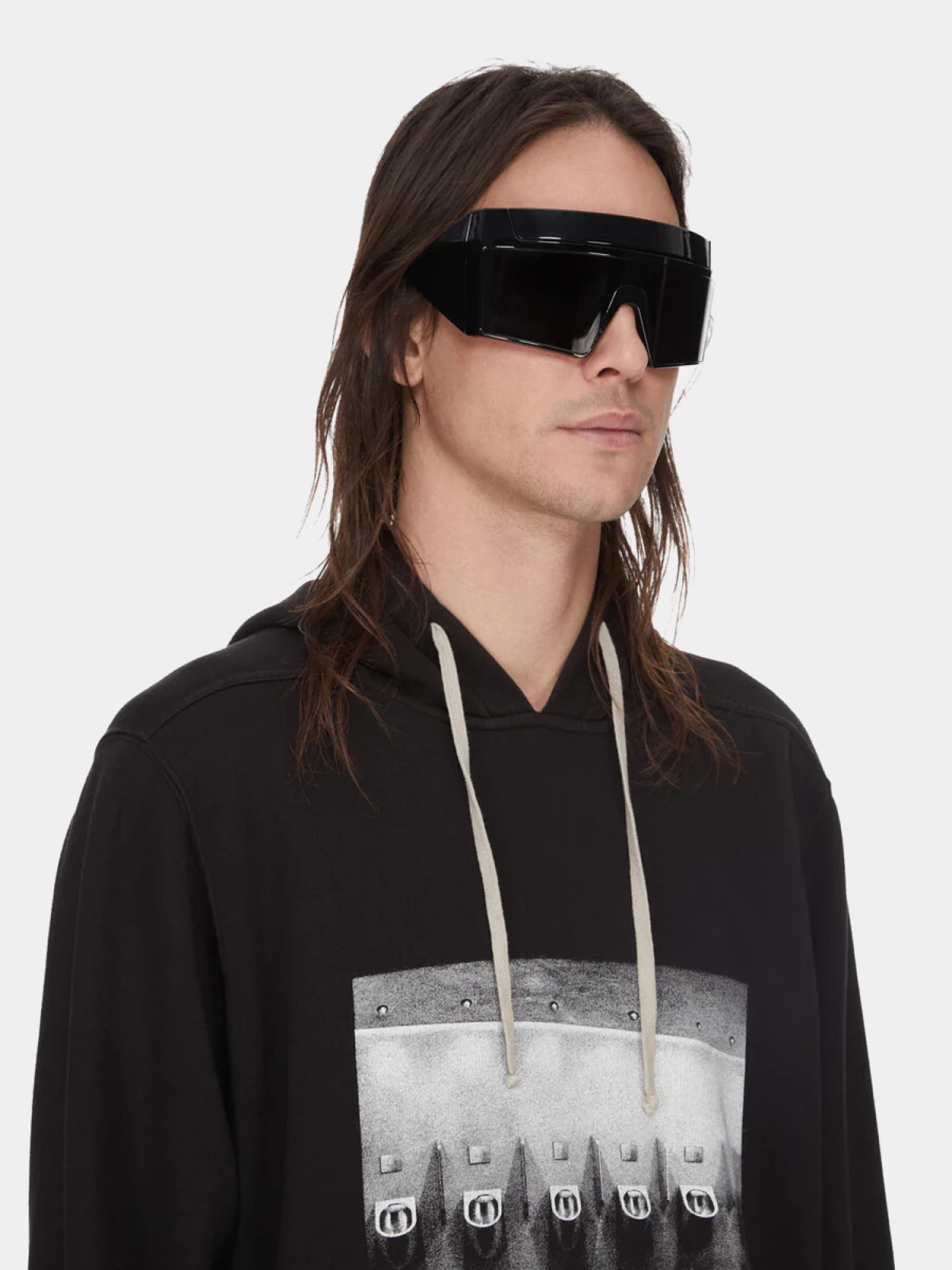 Очки Rick Owens Gethshades Temple Rev Shiny Black