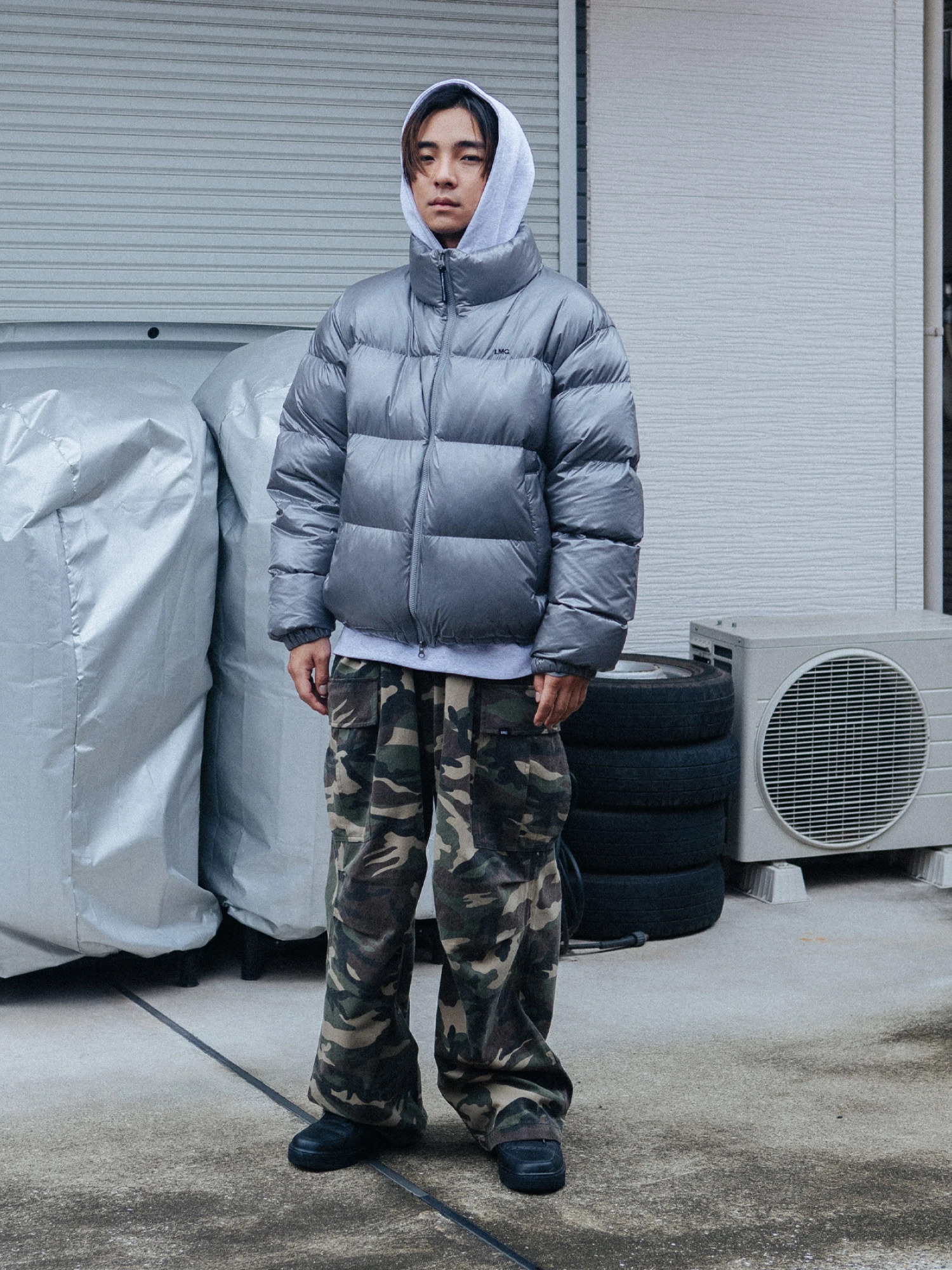 Пуховик LMC OG Glossy Puffer Duck Down Parka Grey