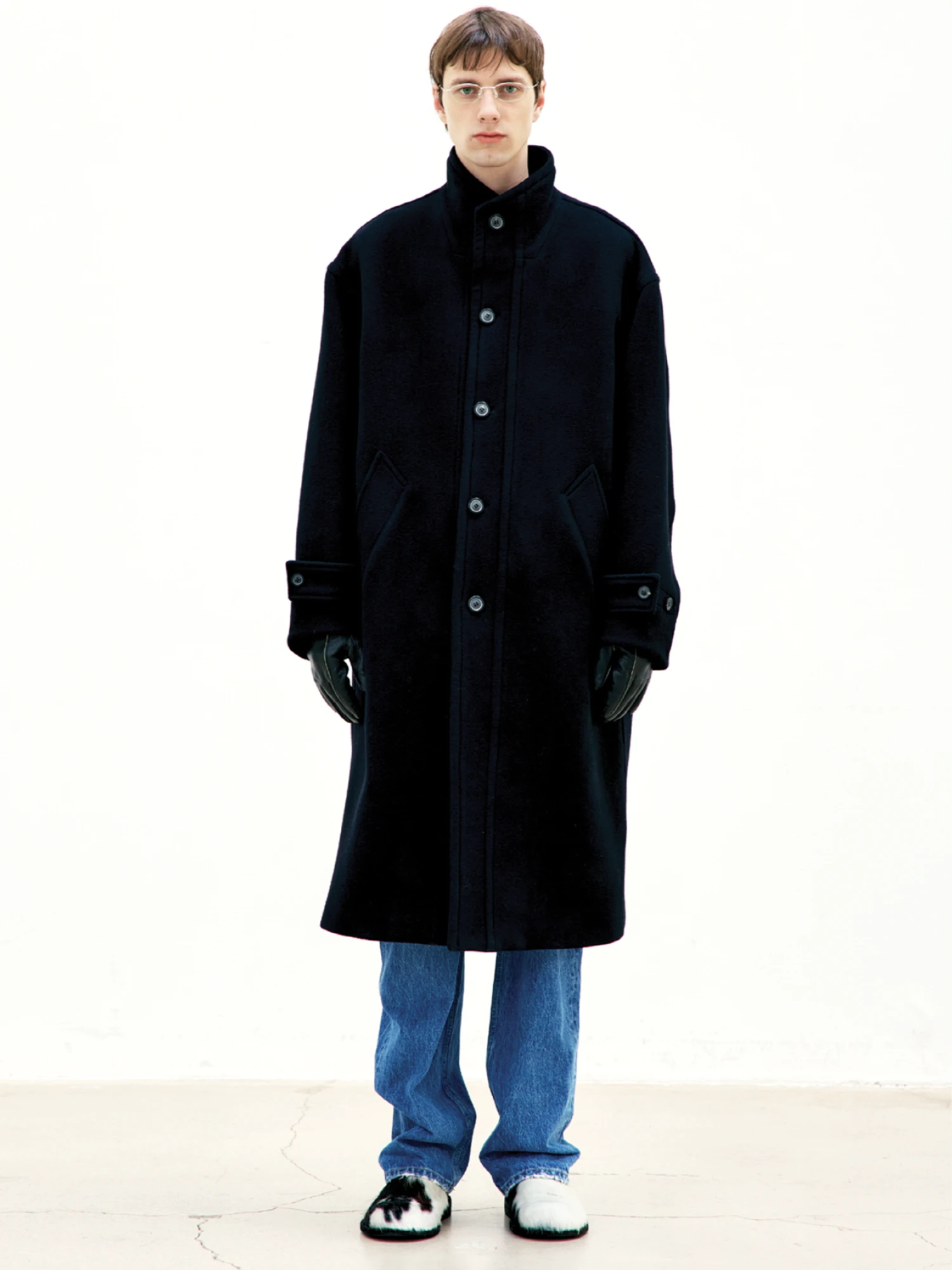 Пальто COOR Virgin Wool High-Neck Black