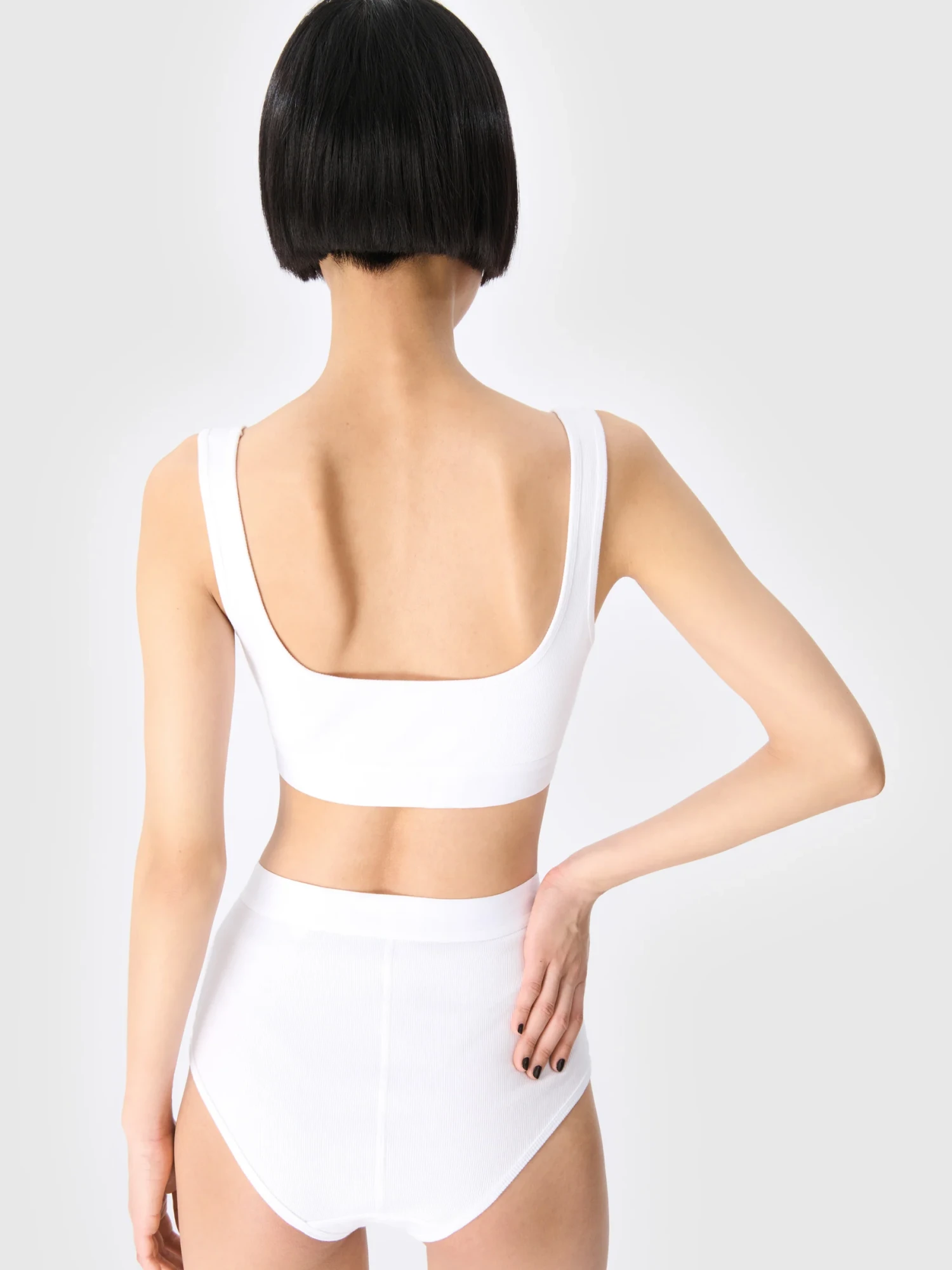 Бра Marine Serre Moon Logo Stretched Jersey Sport Bra White