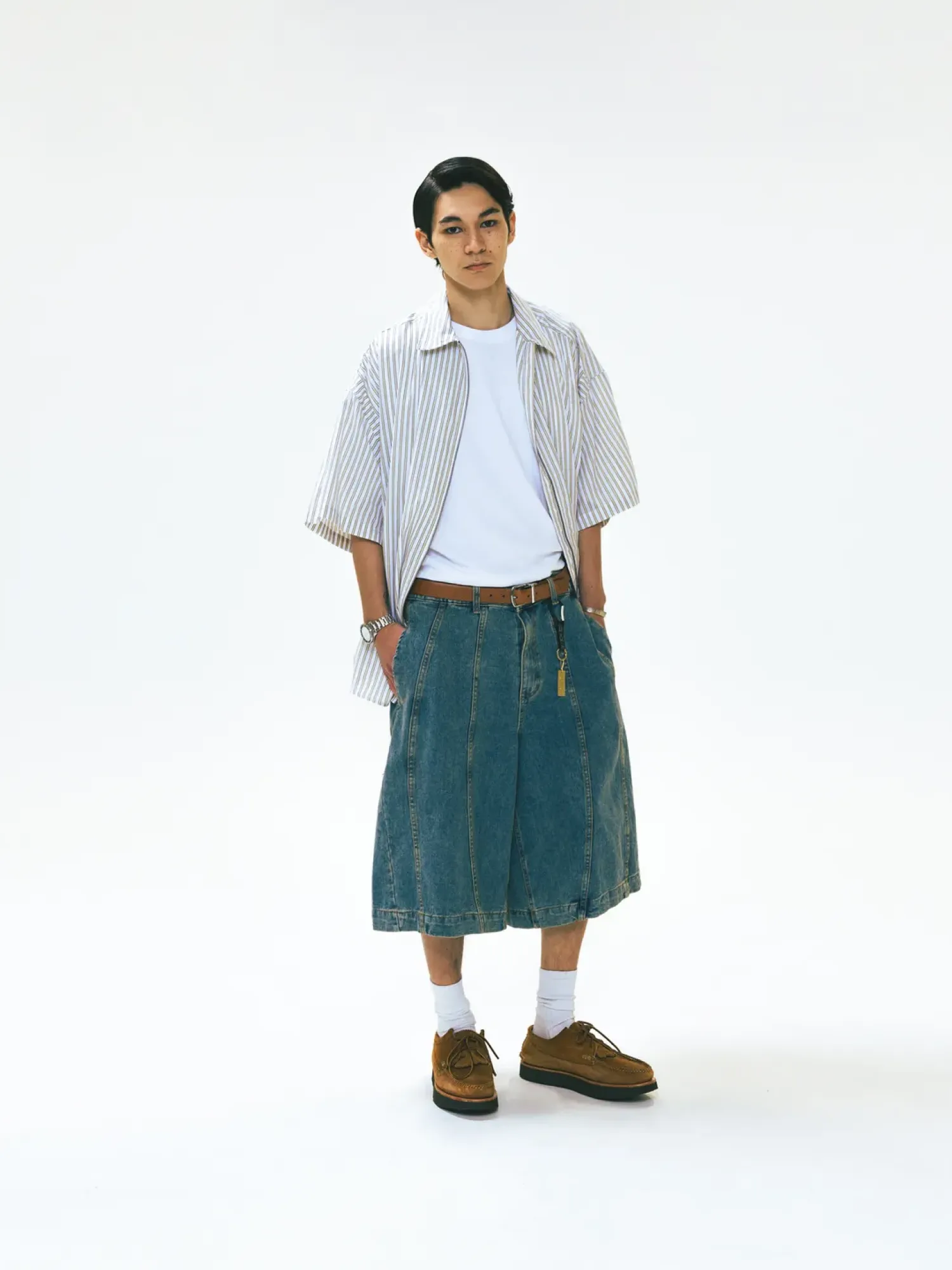 Шорты ANGLAN Balloon Iconic Denim Half Pants Washed Blue