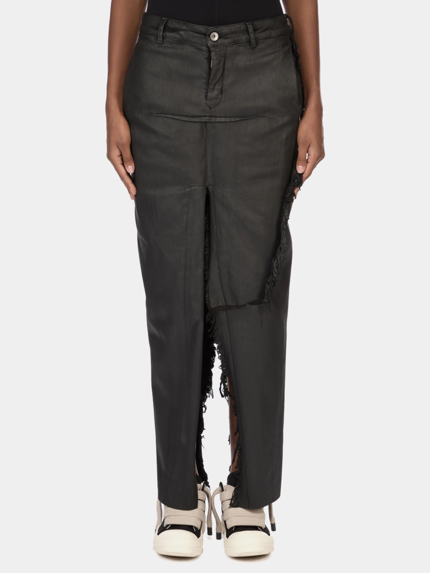 Женская юбка RICK OWENS DRKSHDW Denim Sliced Black