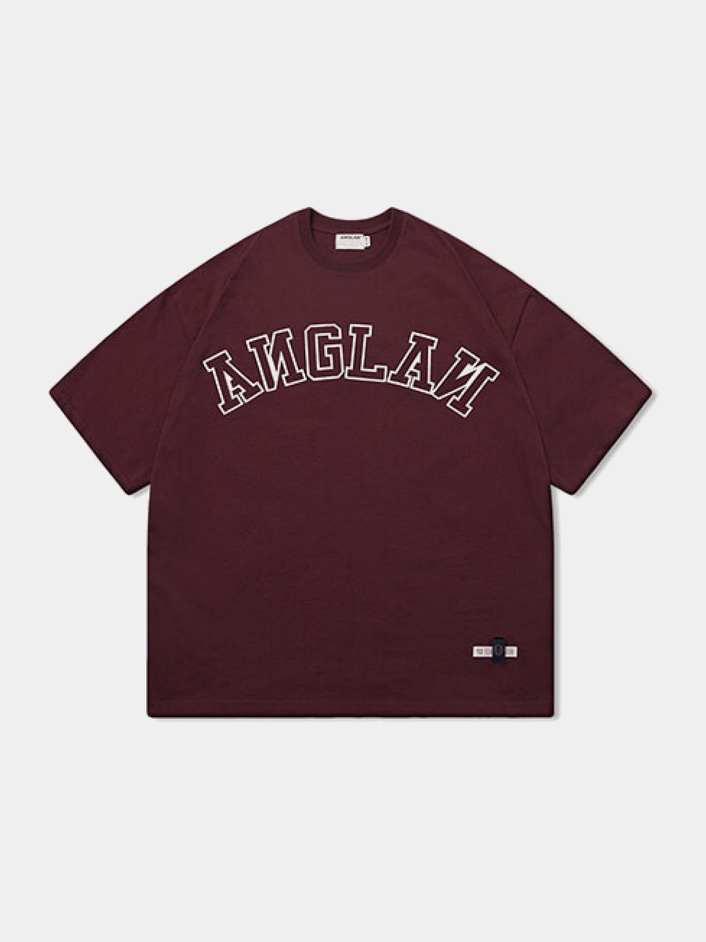 Футболка ANGLAN Applique Logo Half Tee Burgundy