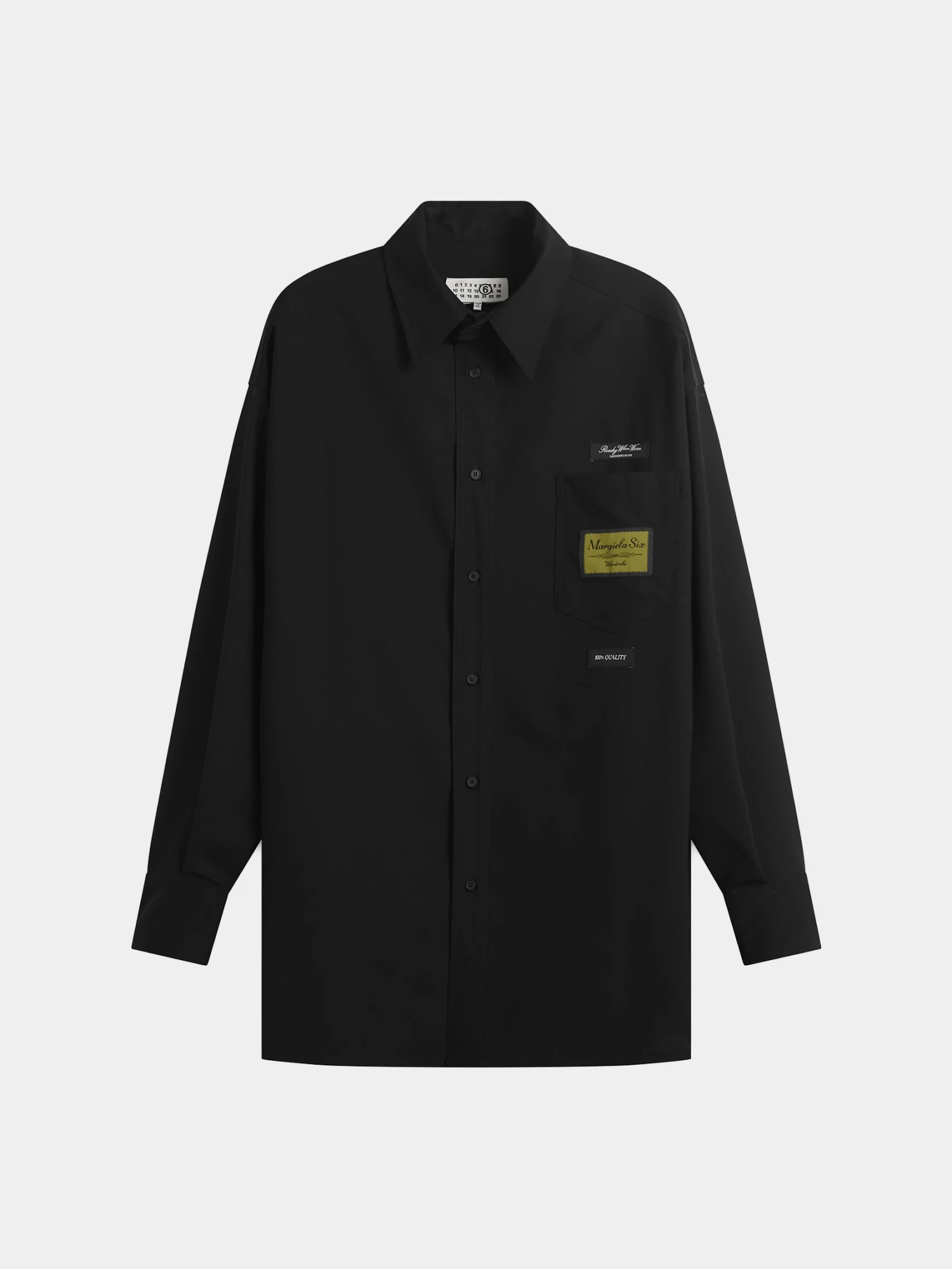 Рубашка MM6 Maison Margiela Tailored Wool-Blend Black