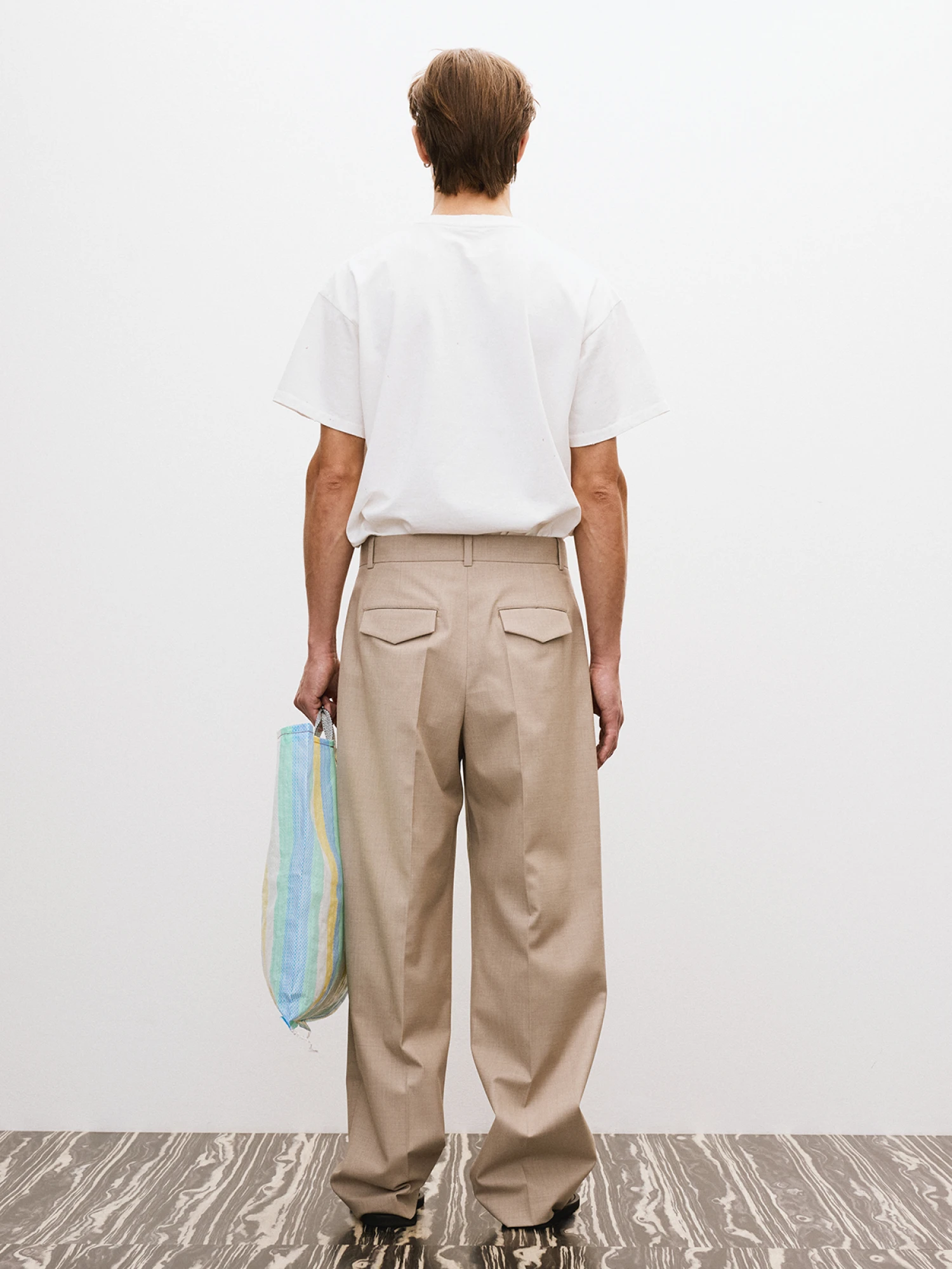 Брюки Recto Double Pleated Wide Sepia Beige