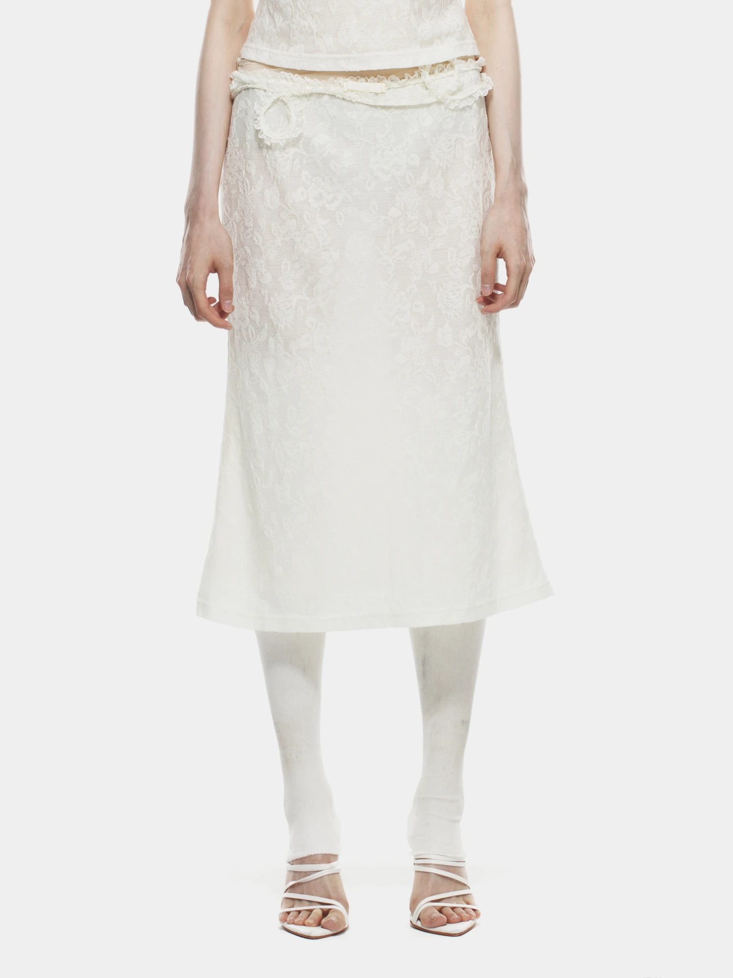 Женская юбка MARRKNULL Lace Layered Beige