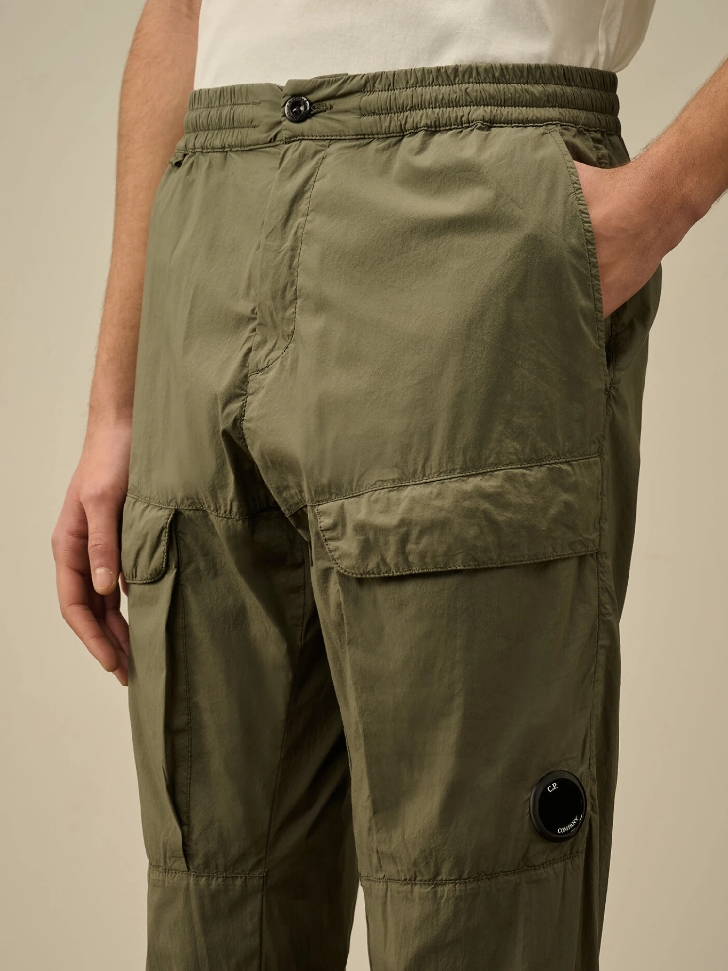 Брюки C.P. Company 50 Fili Stretch Loose Cargo Thyme