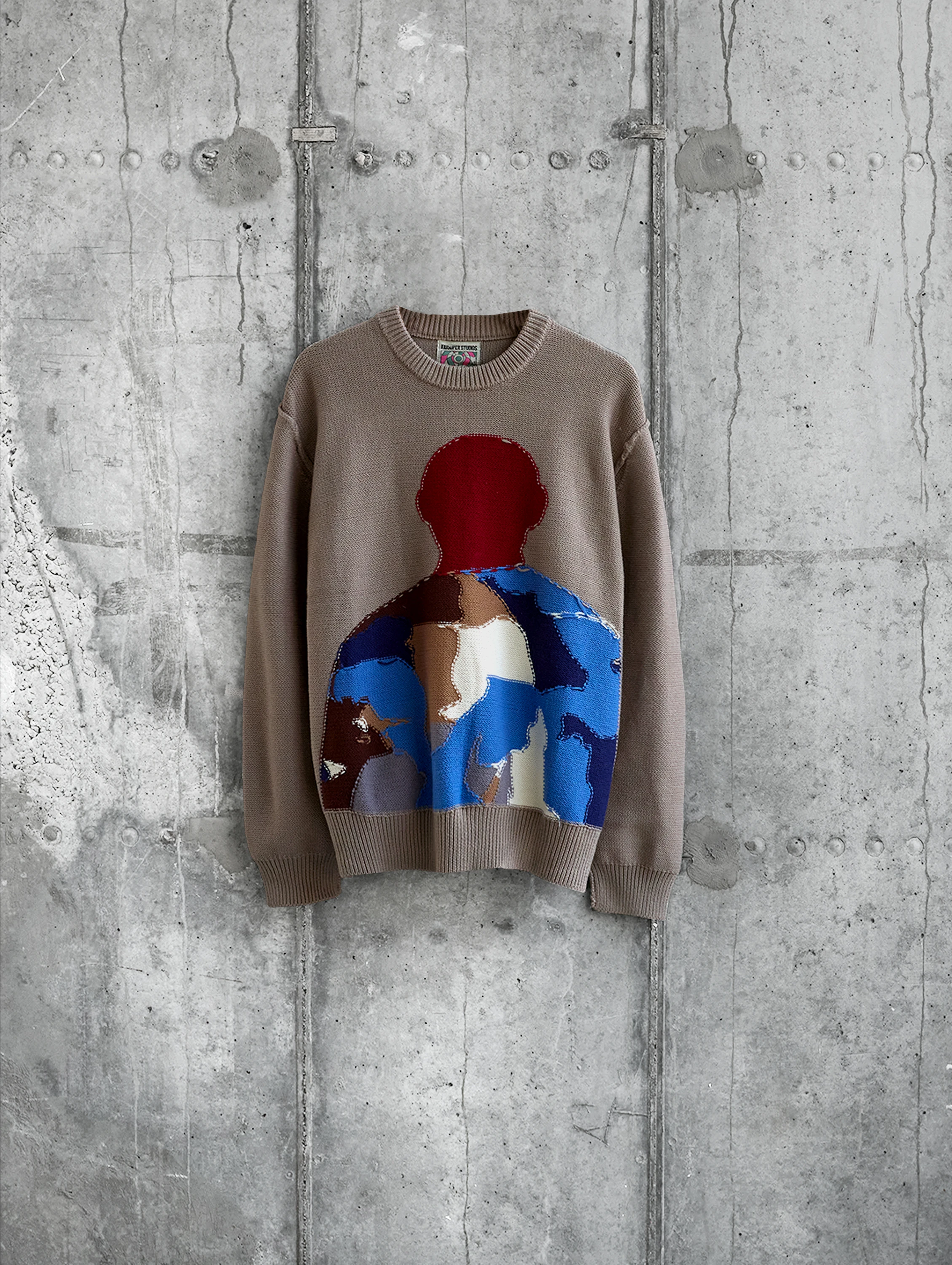 Свитер KidSuper Reverse Intarsia Figure Tan