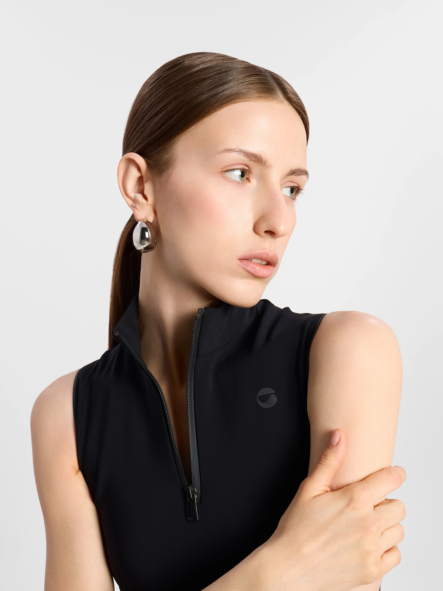 Серьги Coperni Logo Earrings Silver
