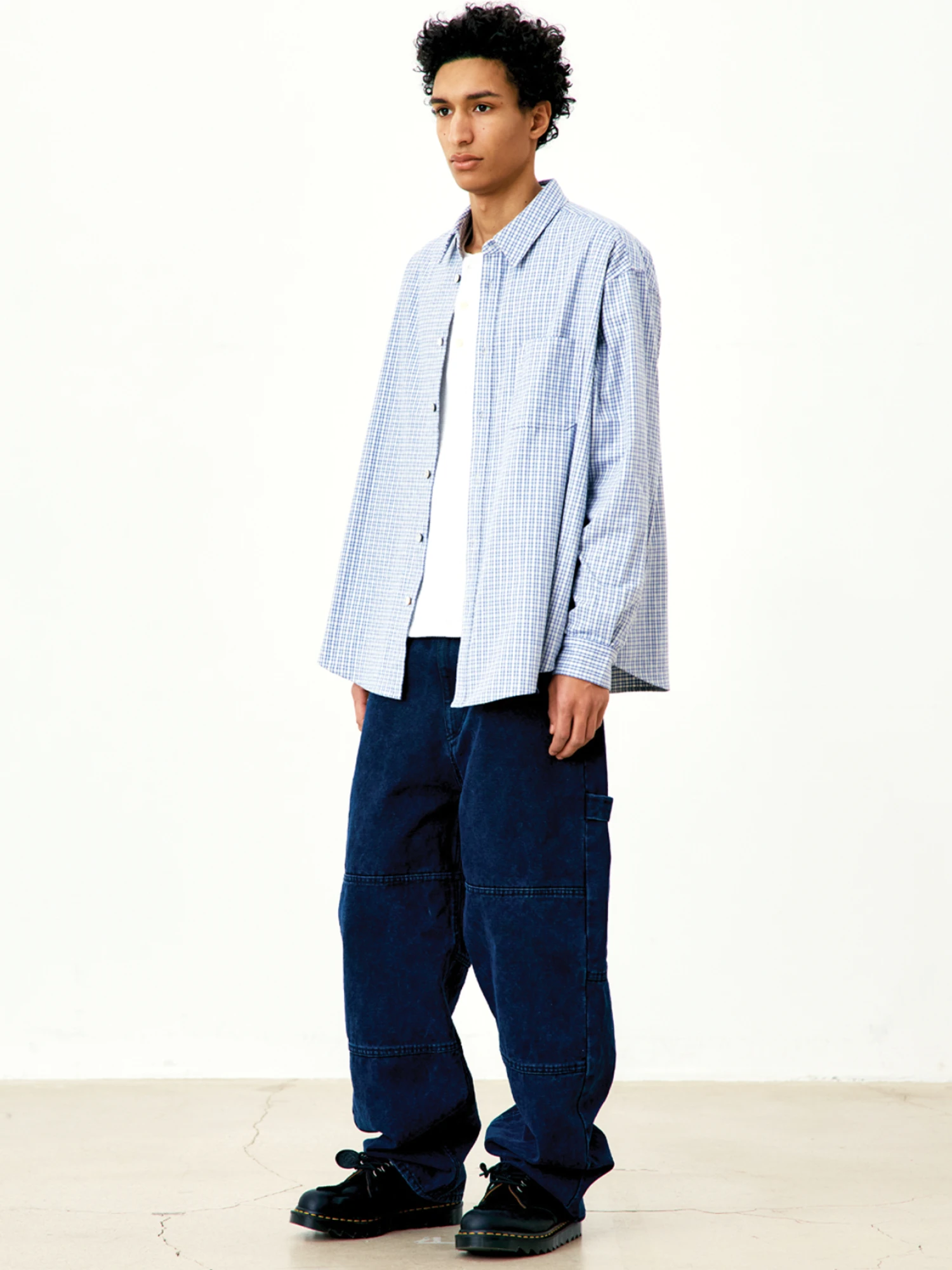 Рубашка COOR Block Checkered One Pocket Blue Check