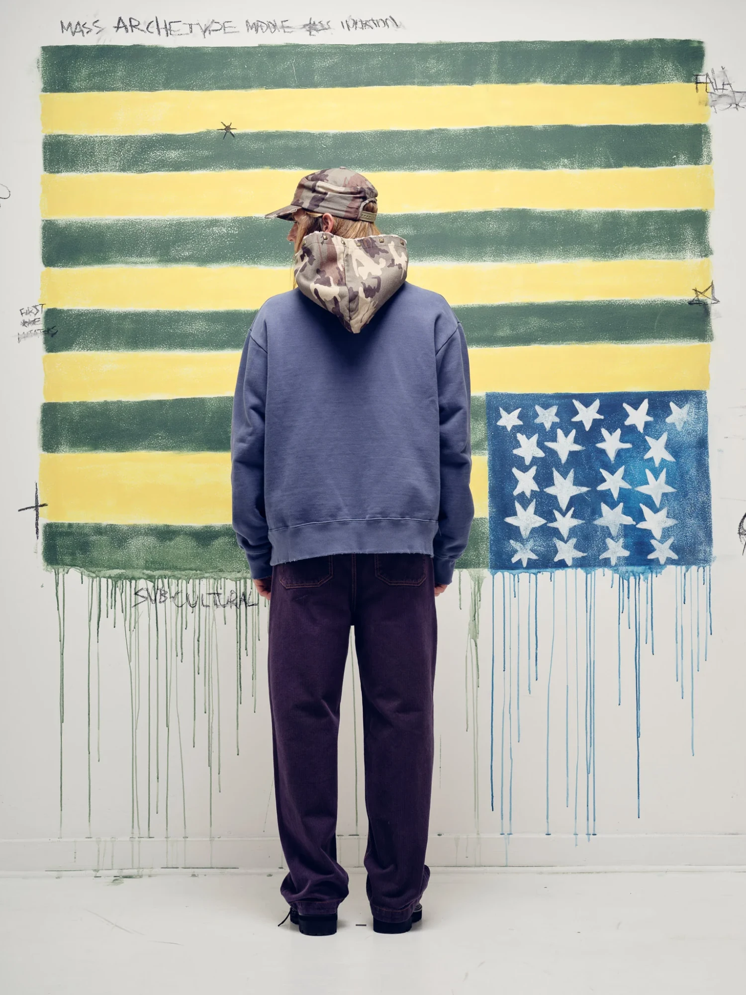 Худи PIET Distressed Camo Studded Navy