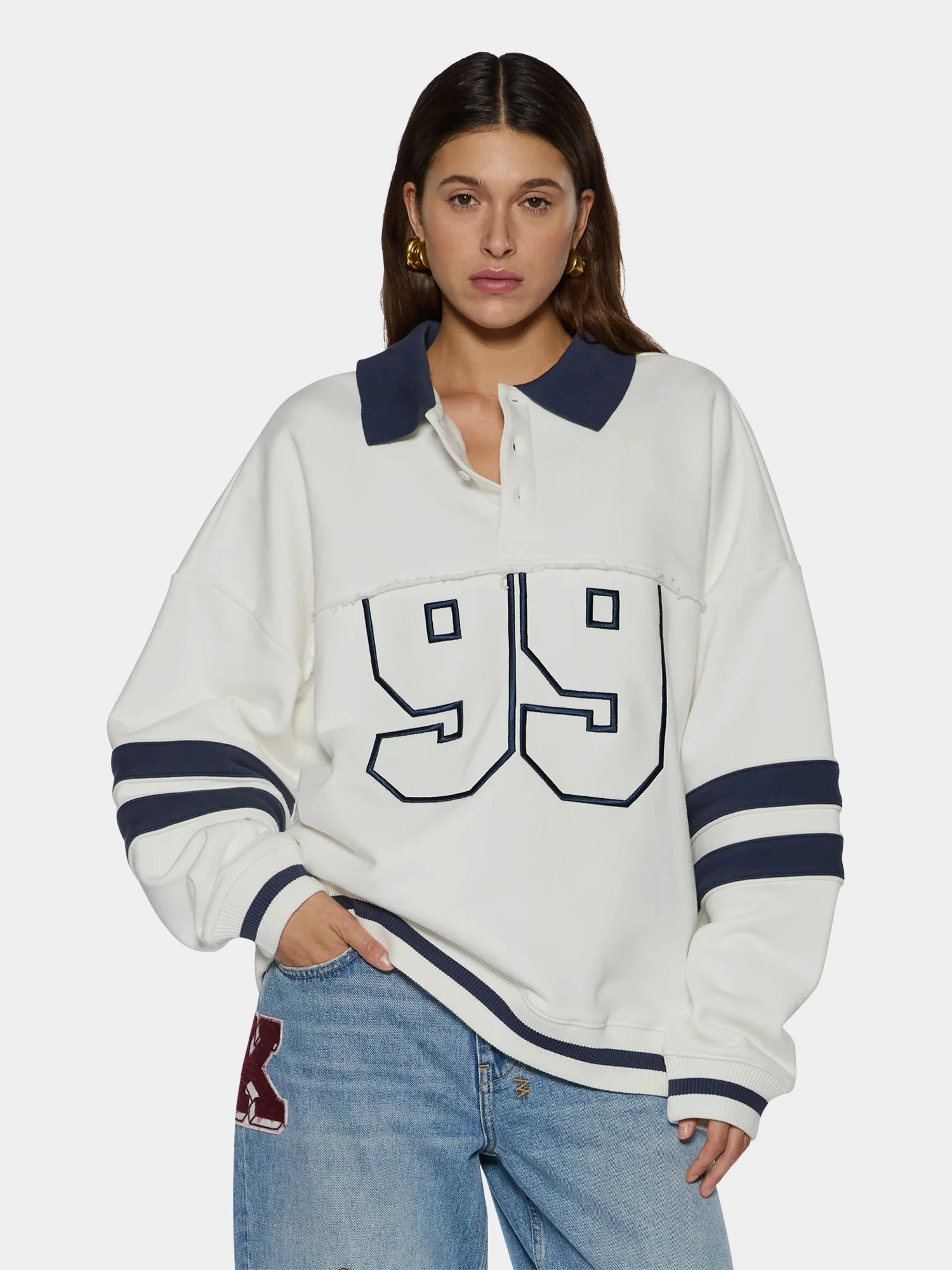 Женское поло Ksubi 99 Boyfriend Polo Vintage White
