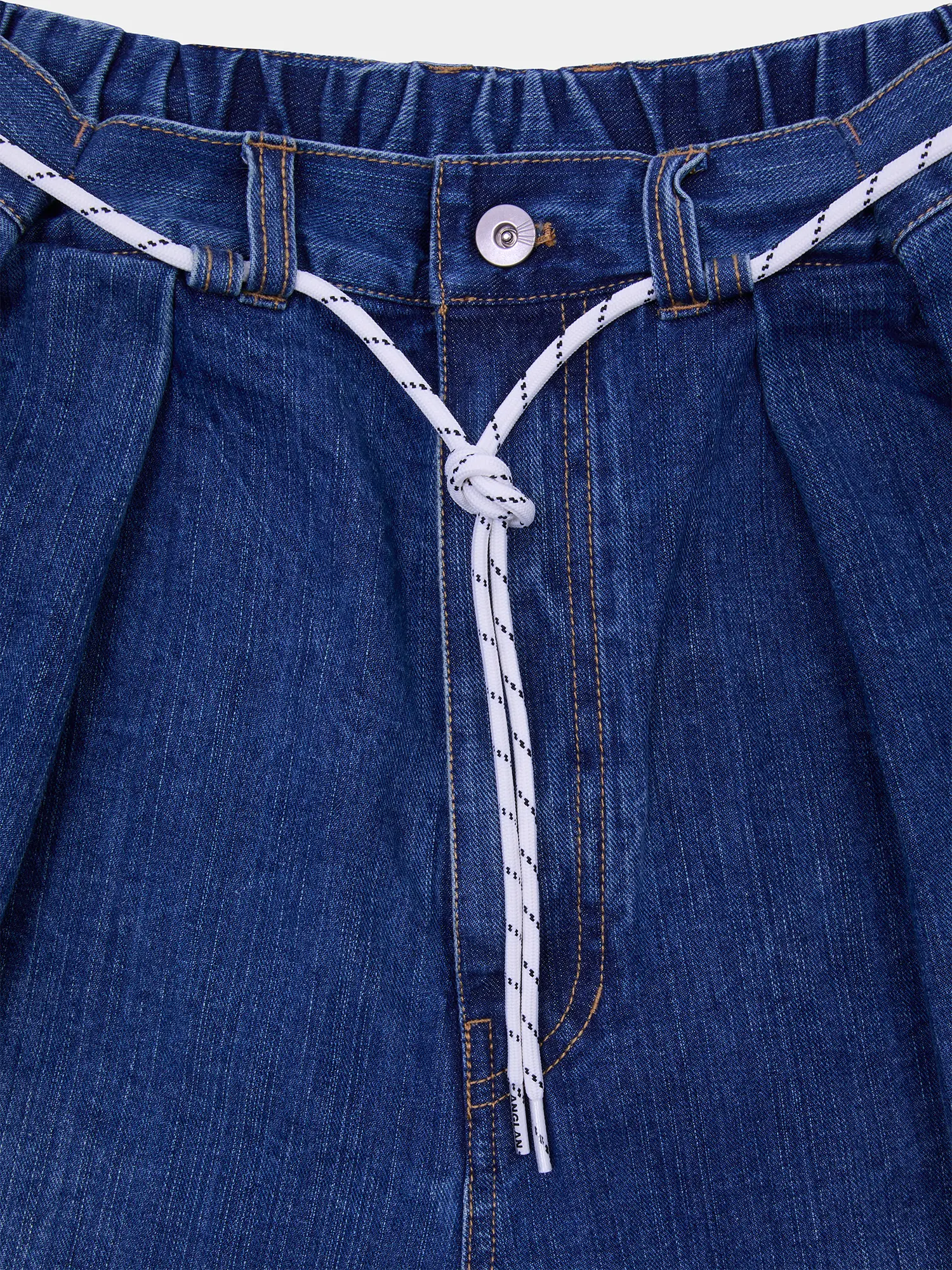 Джинсы ANGLAN Lap Pleated Washed Denim Deep Blue