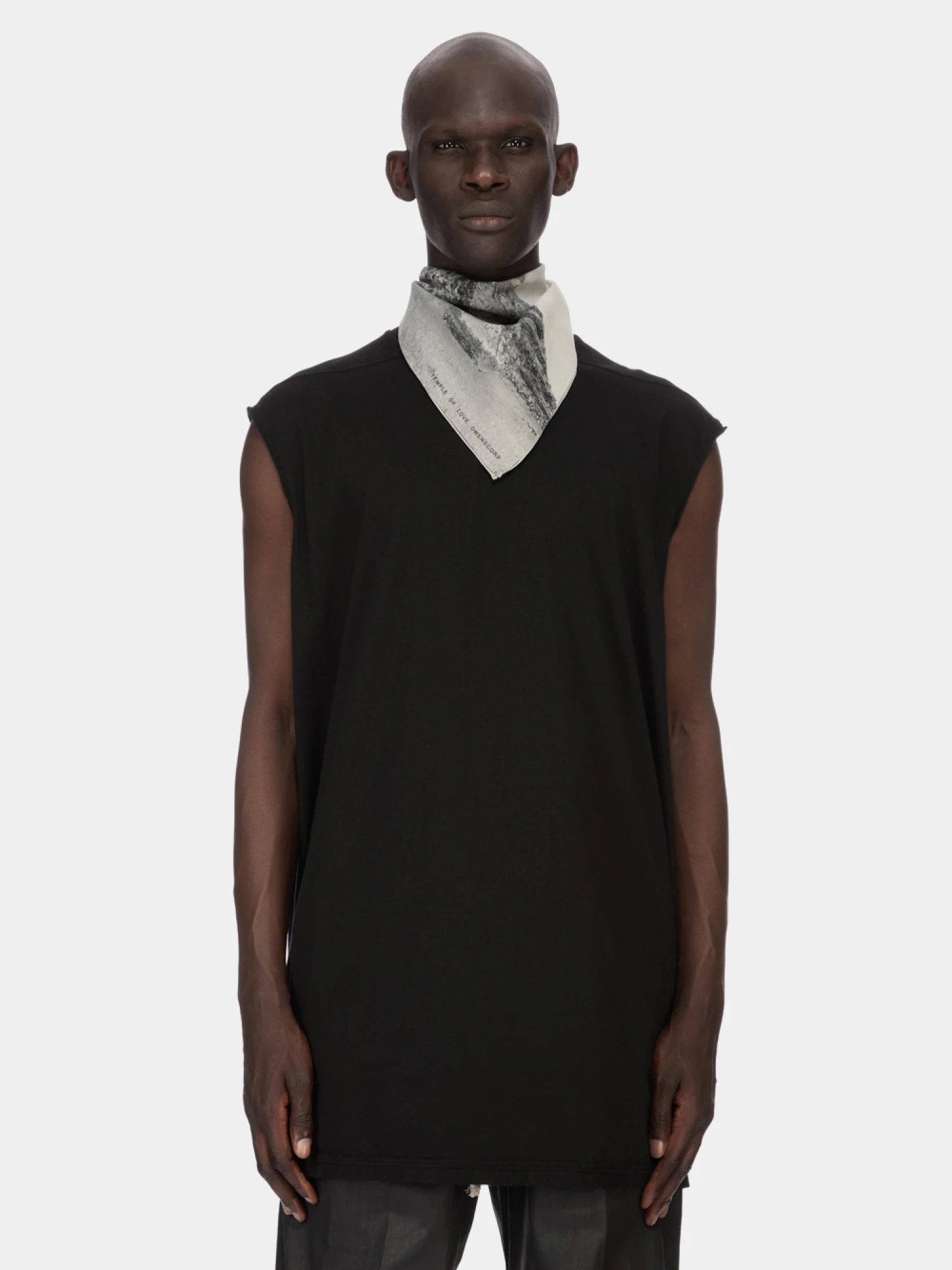 Шарф RICK OWENS DRKSHDW Castillo Bandana Black/Milk