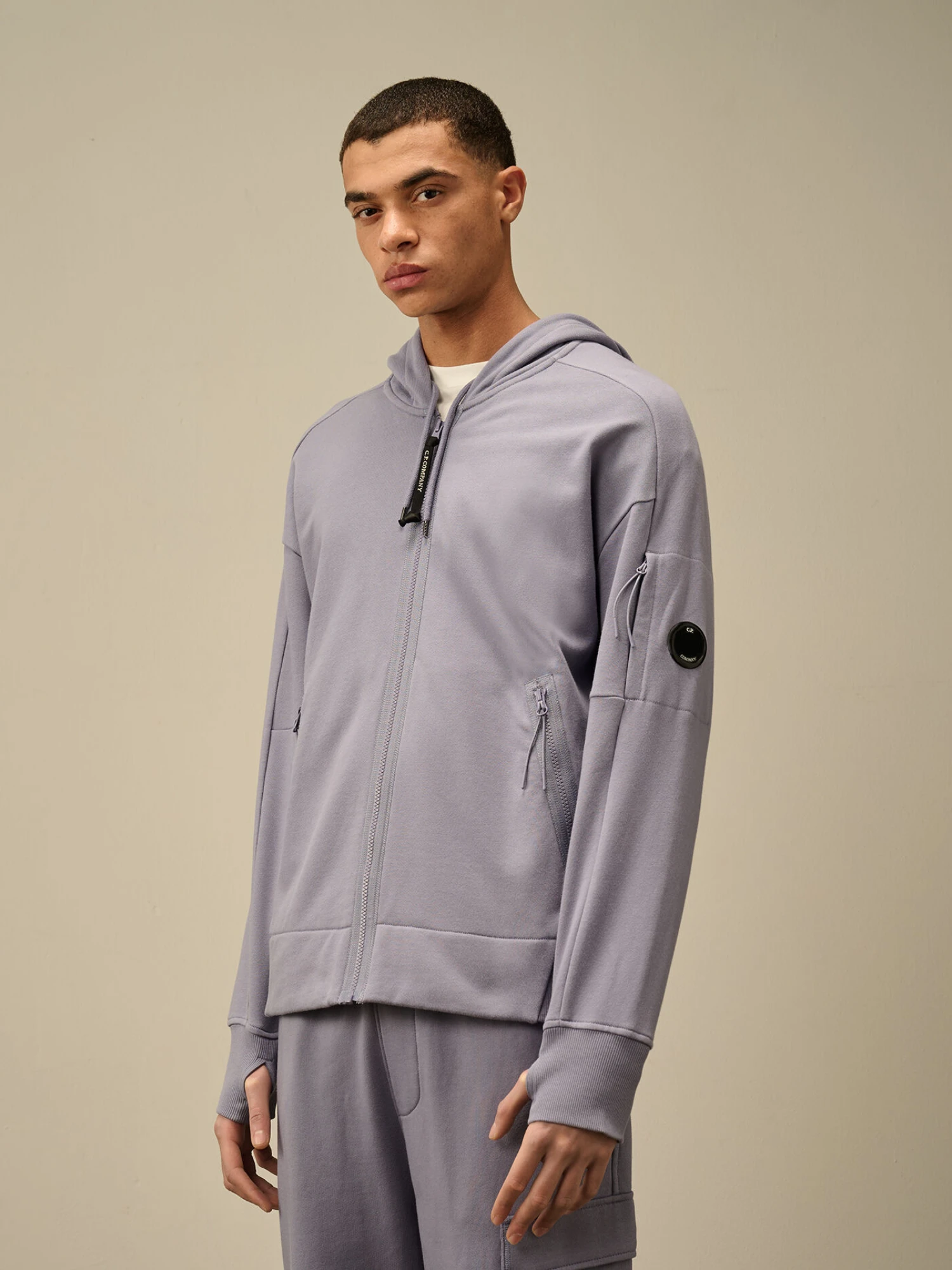 Зип-худи C.P. Company Diagonal Raised Fleece Lavander Violet