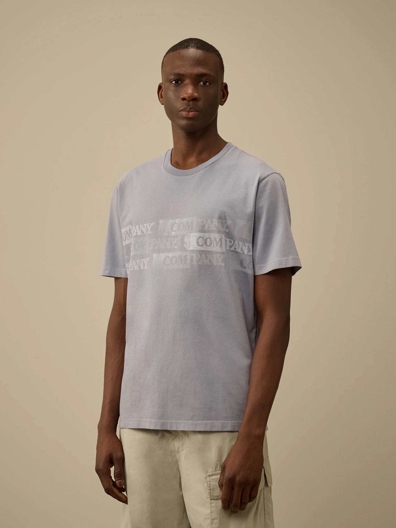 Футболка C.P. Company 24/1 Jersey Horizontal Logo Lavander Violet