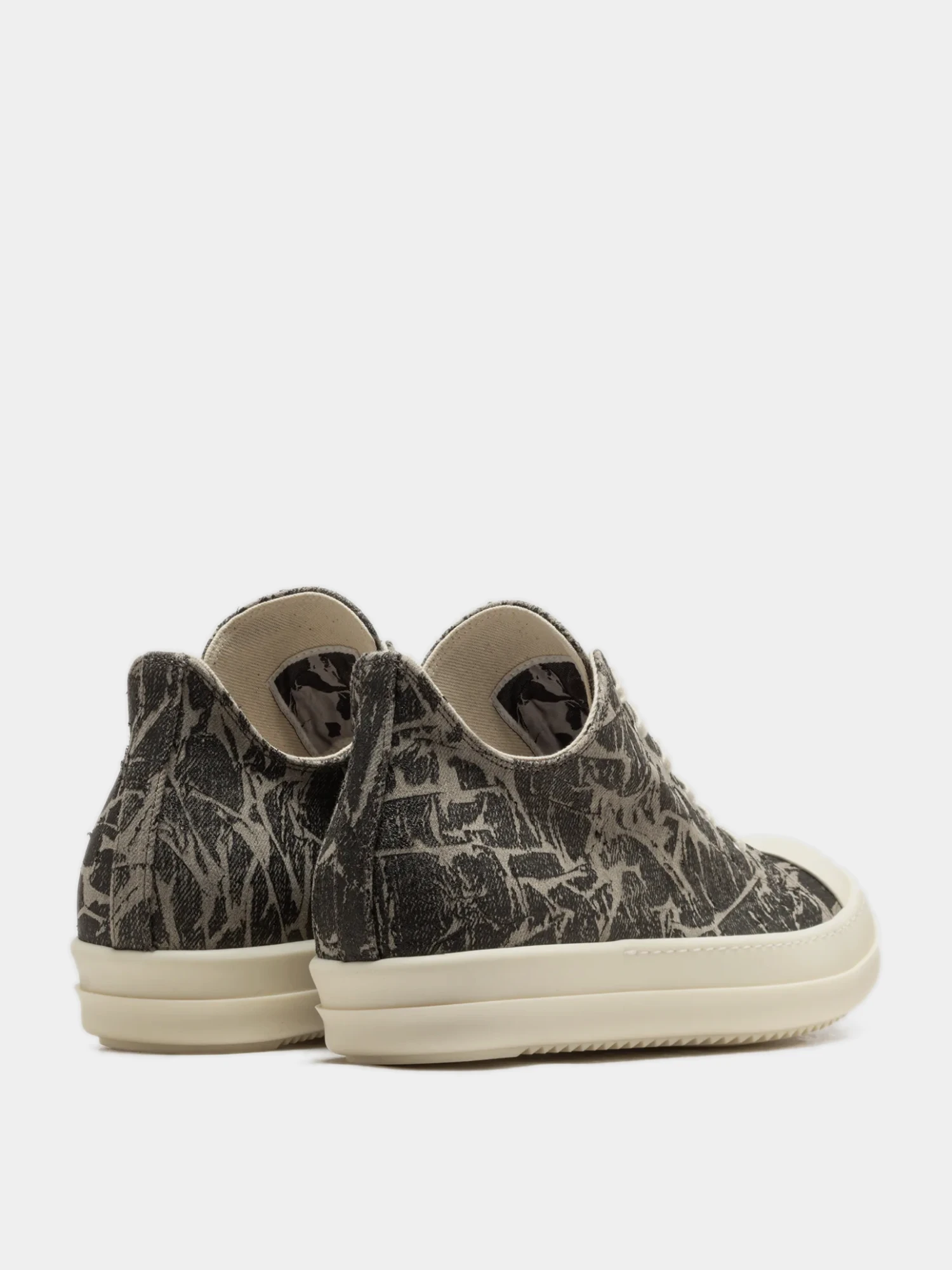 Женские кеды RICK OWENS DRKSHDW Plimsolls Low Washed Foil Black/Milk