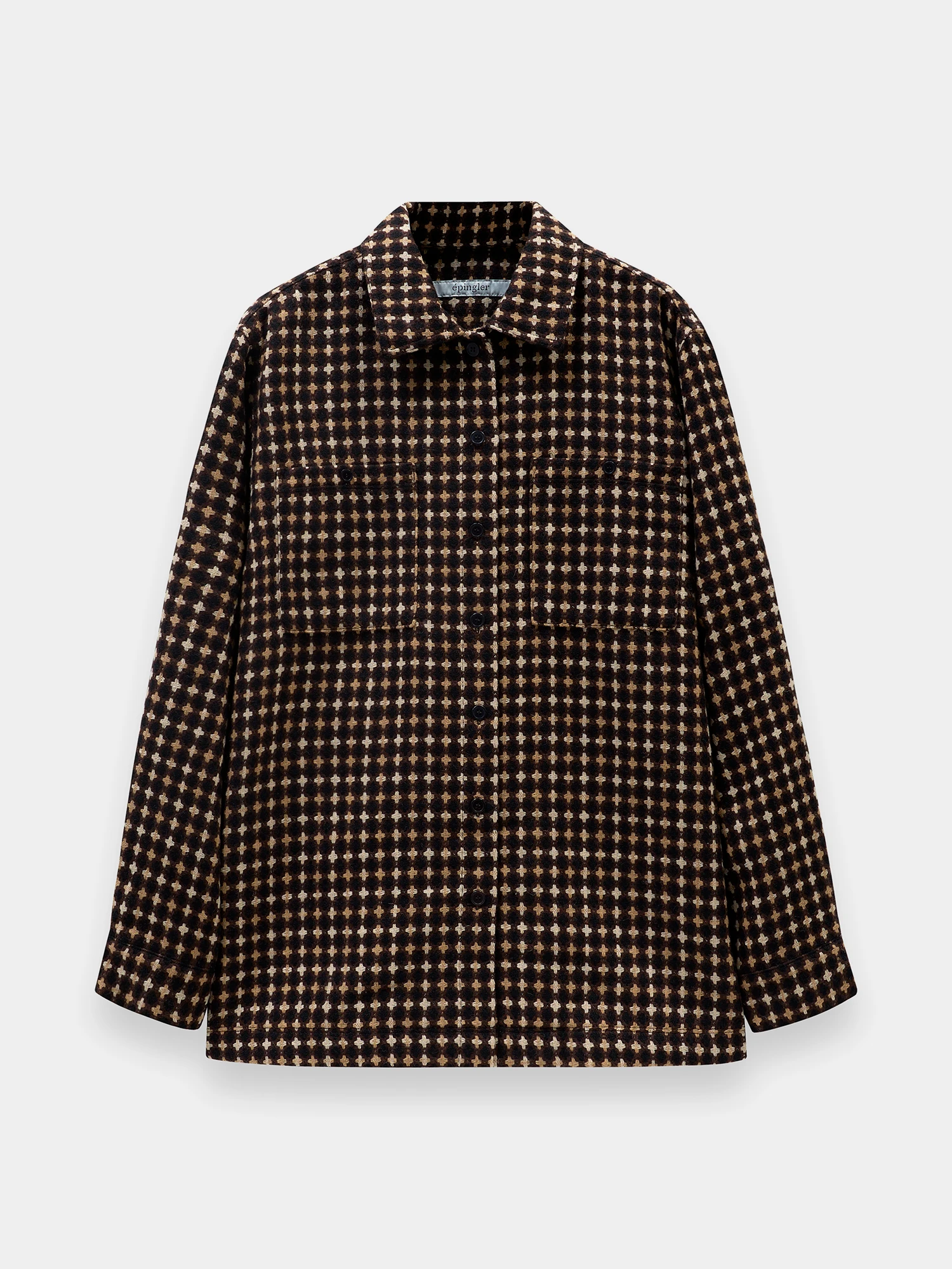 Рубашка EPINGLER Pocket Box Jacquard Brown