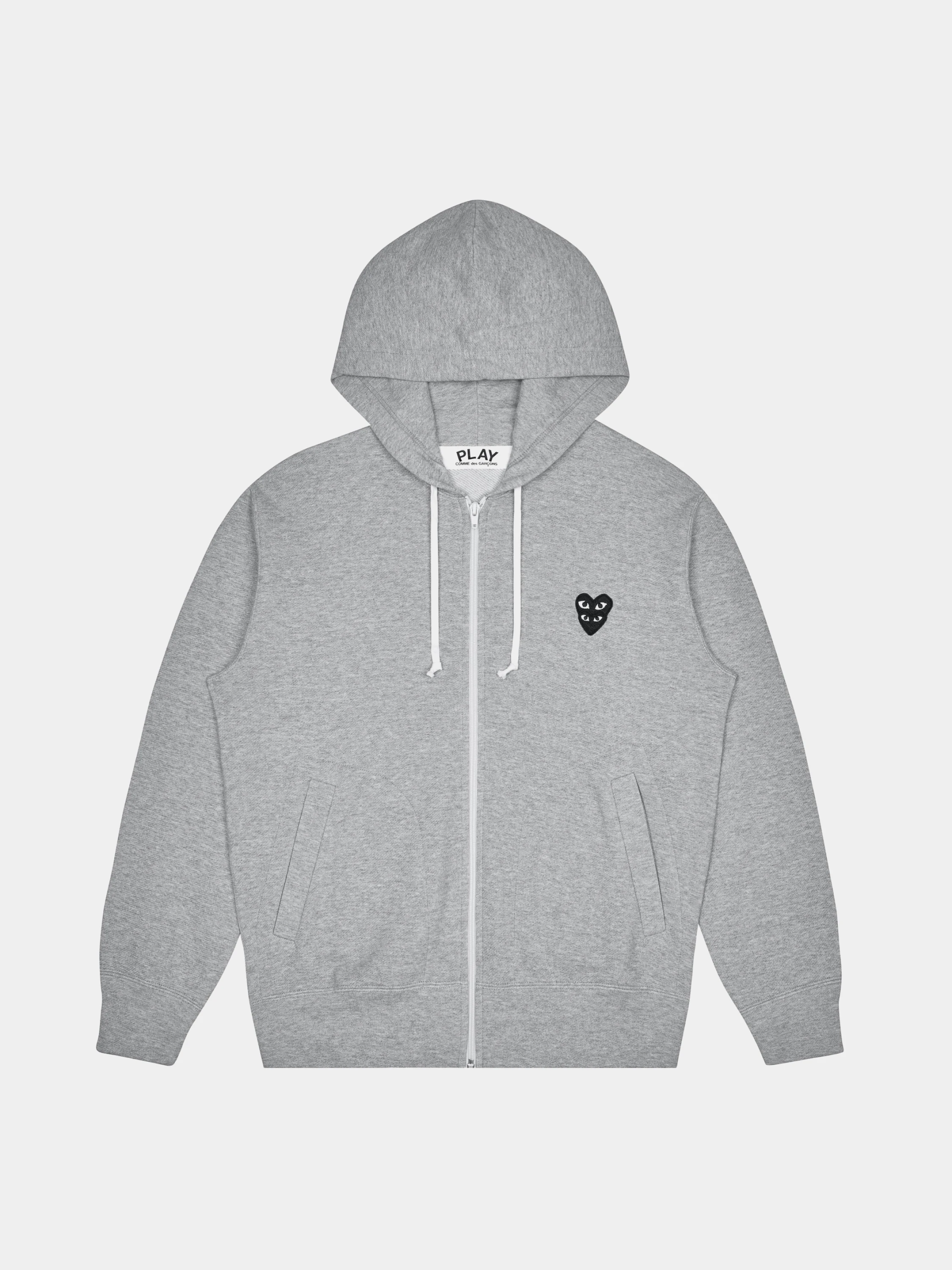 Зип-худи Comme des Garçons PLAY Double Black Heart Grey