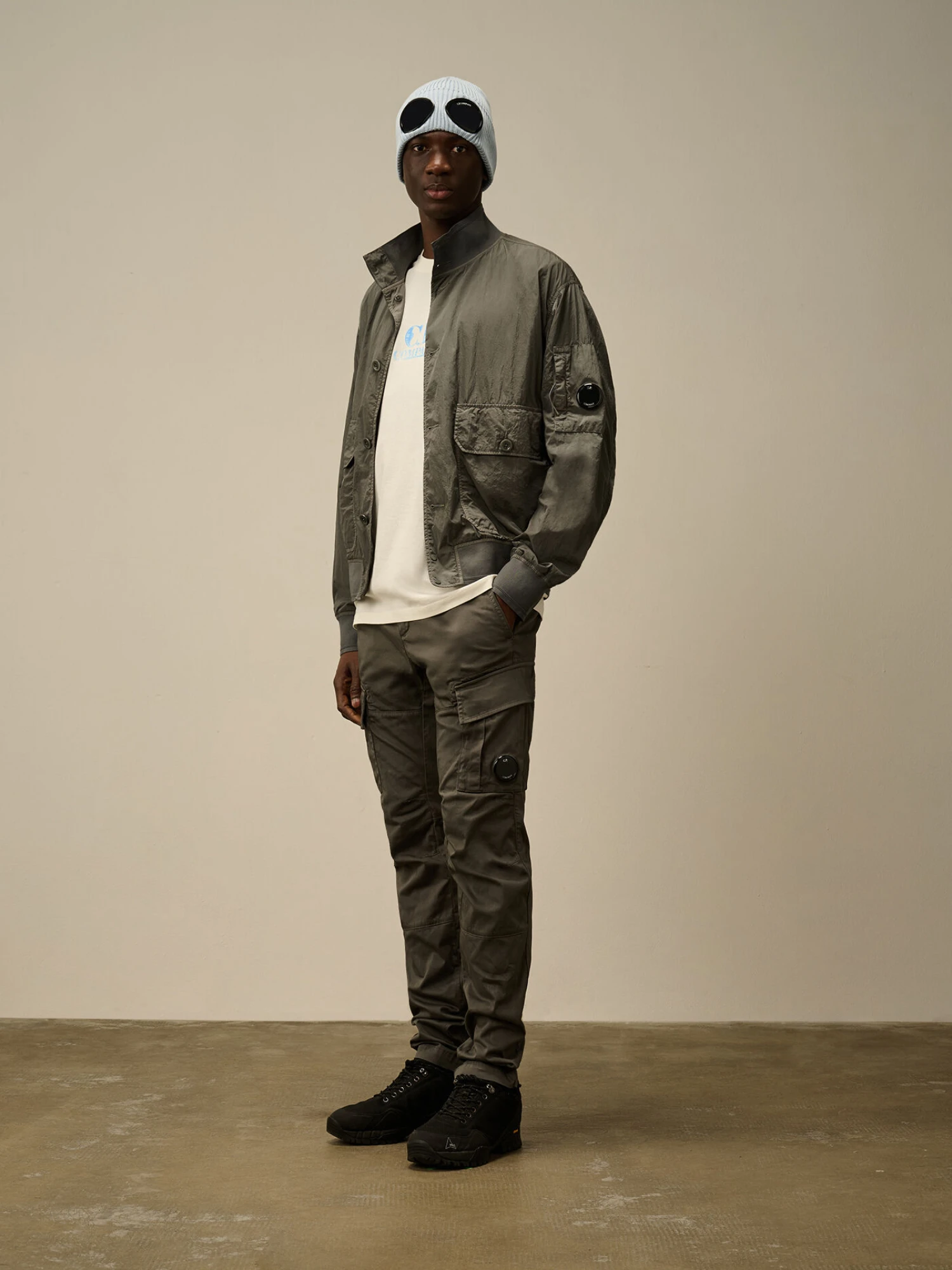 Брюки C.P. Company Stretch Sateen Cargo Lens Smoked Pearl