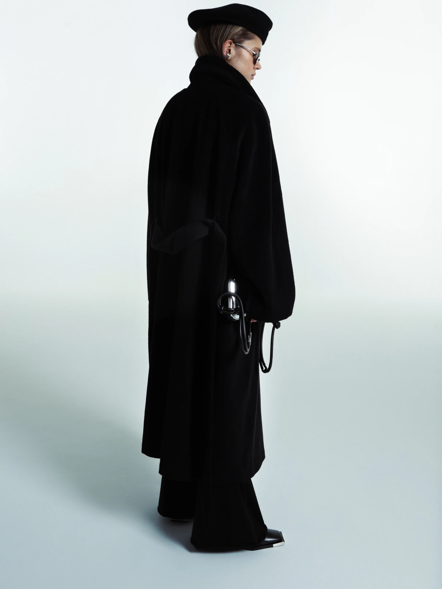 Женское пальто JUUN.J Wool Side Slit Double Maxi Coat Black