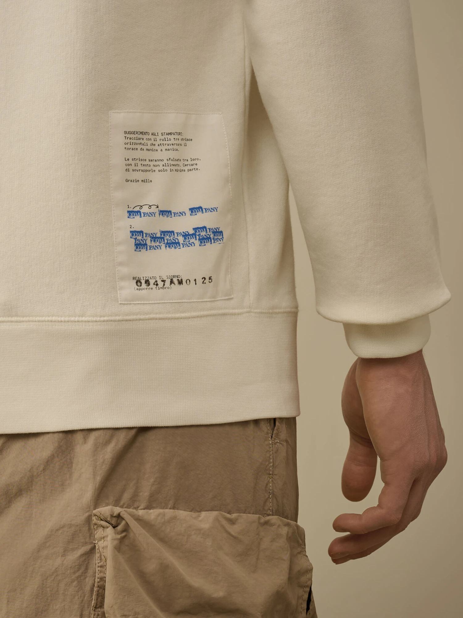 Свитшот C.P. Company Cotton Fleece Crewneck Gauze White