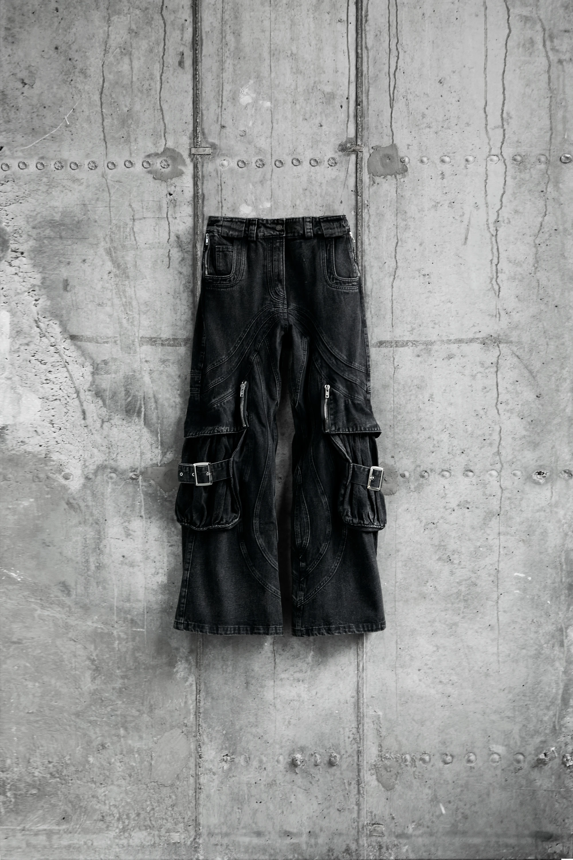 Джинсы NO/FAITH STUDIOS Wave Cargo Black