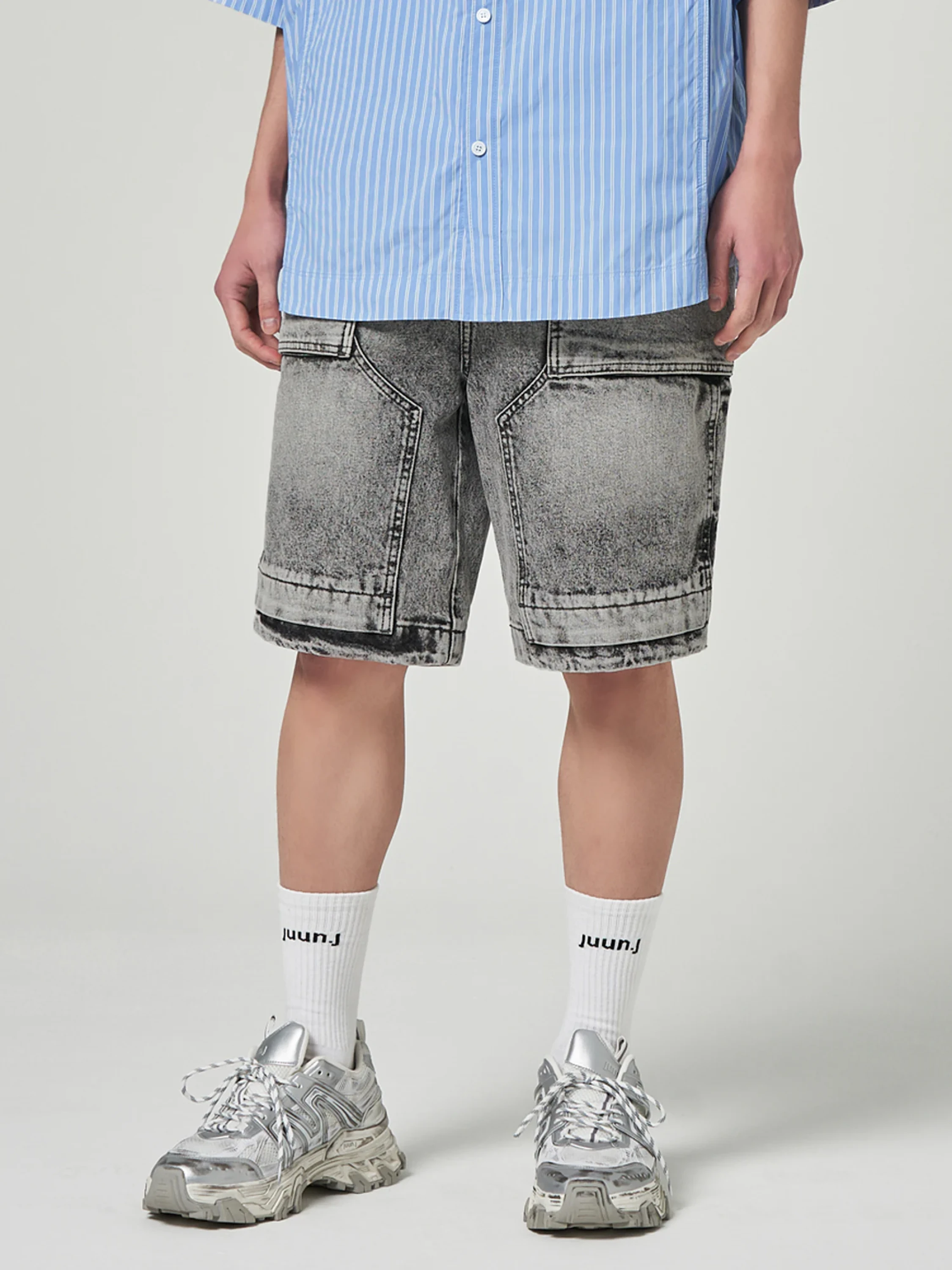Шорты JUUN.J Denim Washed Shorts Grey