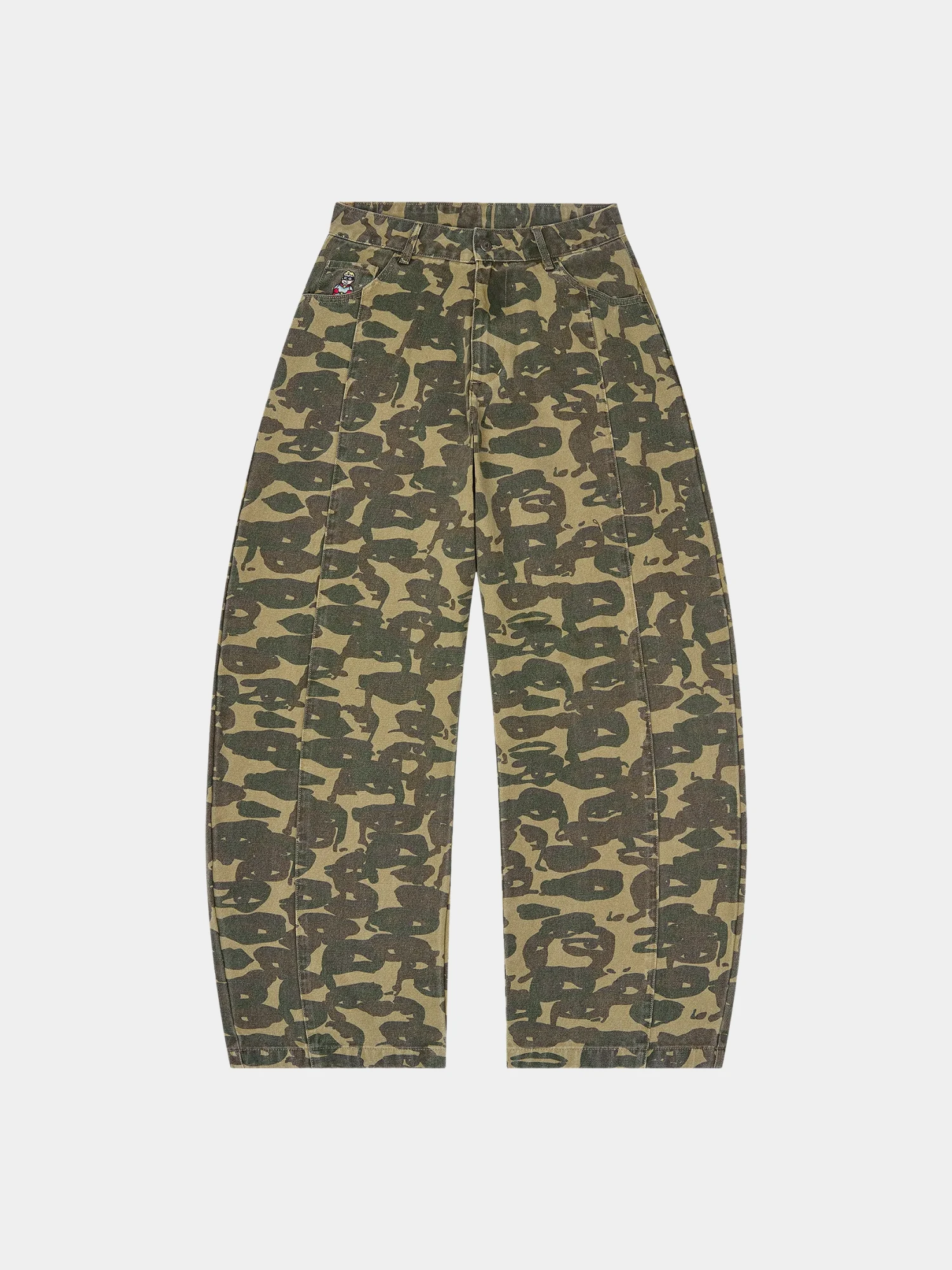 Джинсы KidSuper Face Camo Wide Leg Dark Green