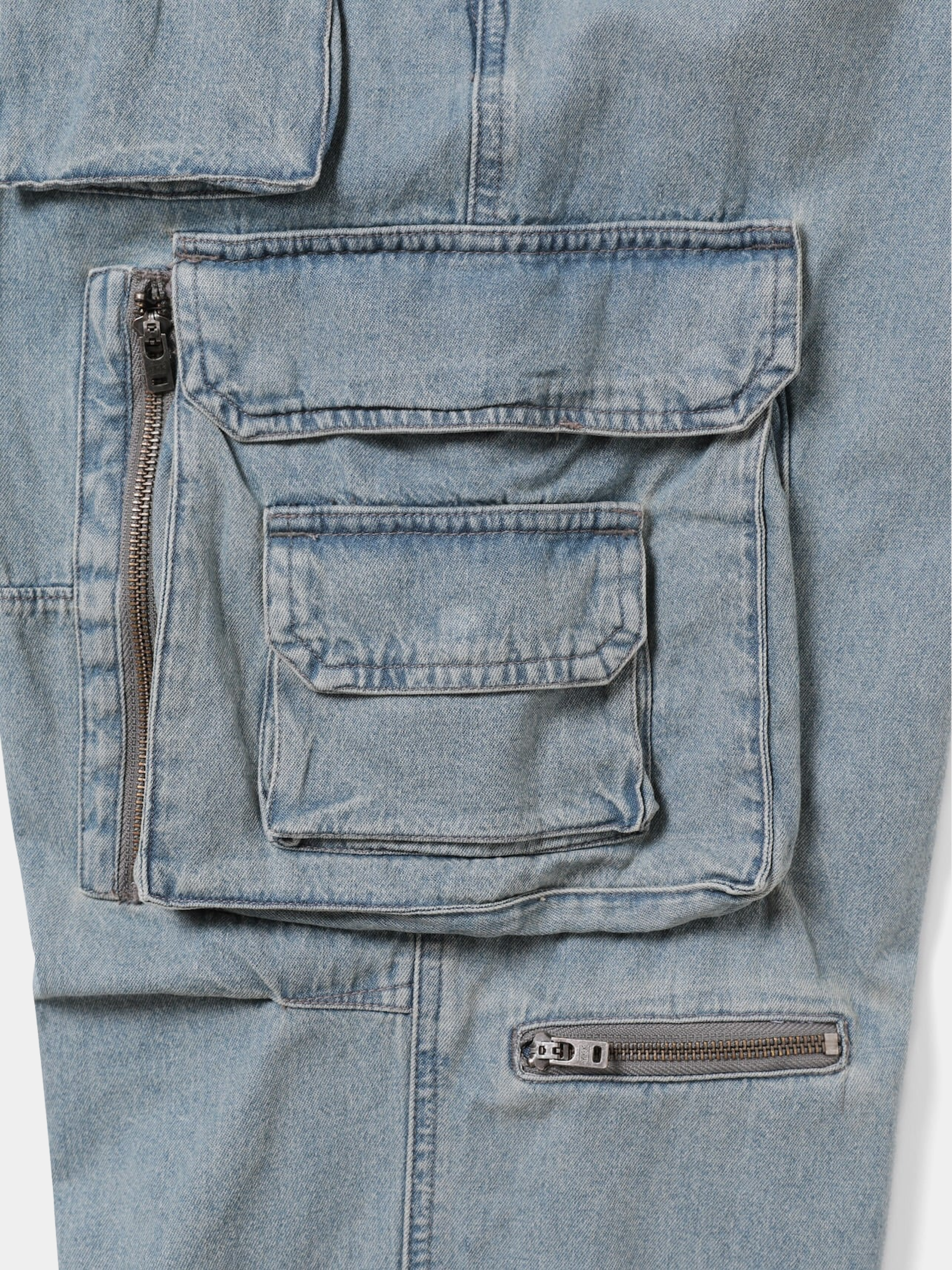 Брюки thisisneverthat Crazy Multi Zip Pant - Updated Washed Blue