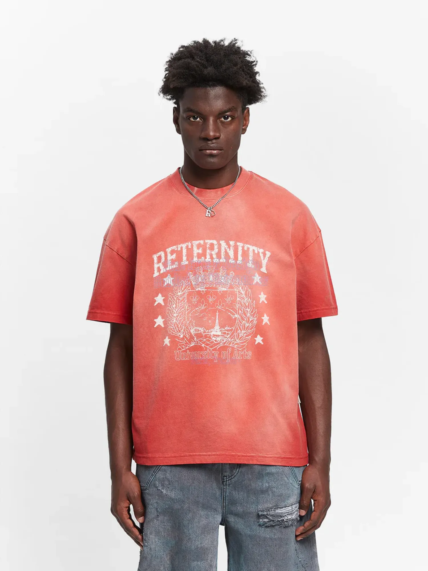 Футболка RETERNITY University Heavy Bleached Red