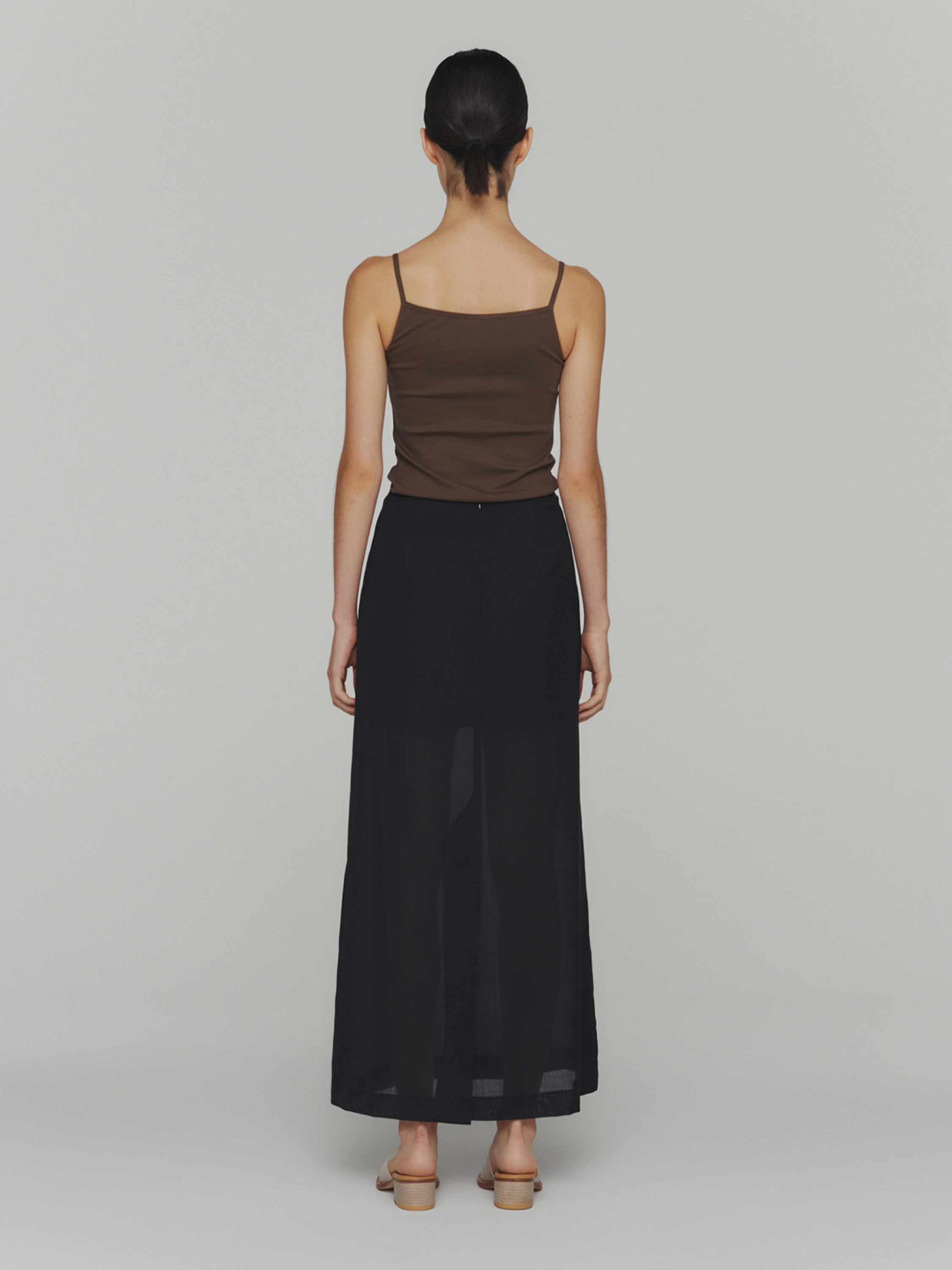 Женская юбка AMOMENTO Sheer Maxi Long Skirt Black